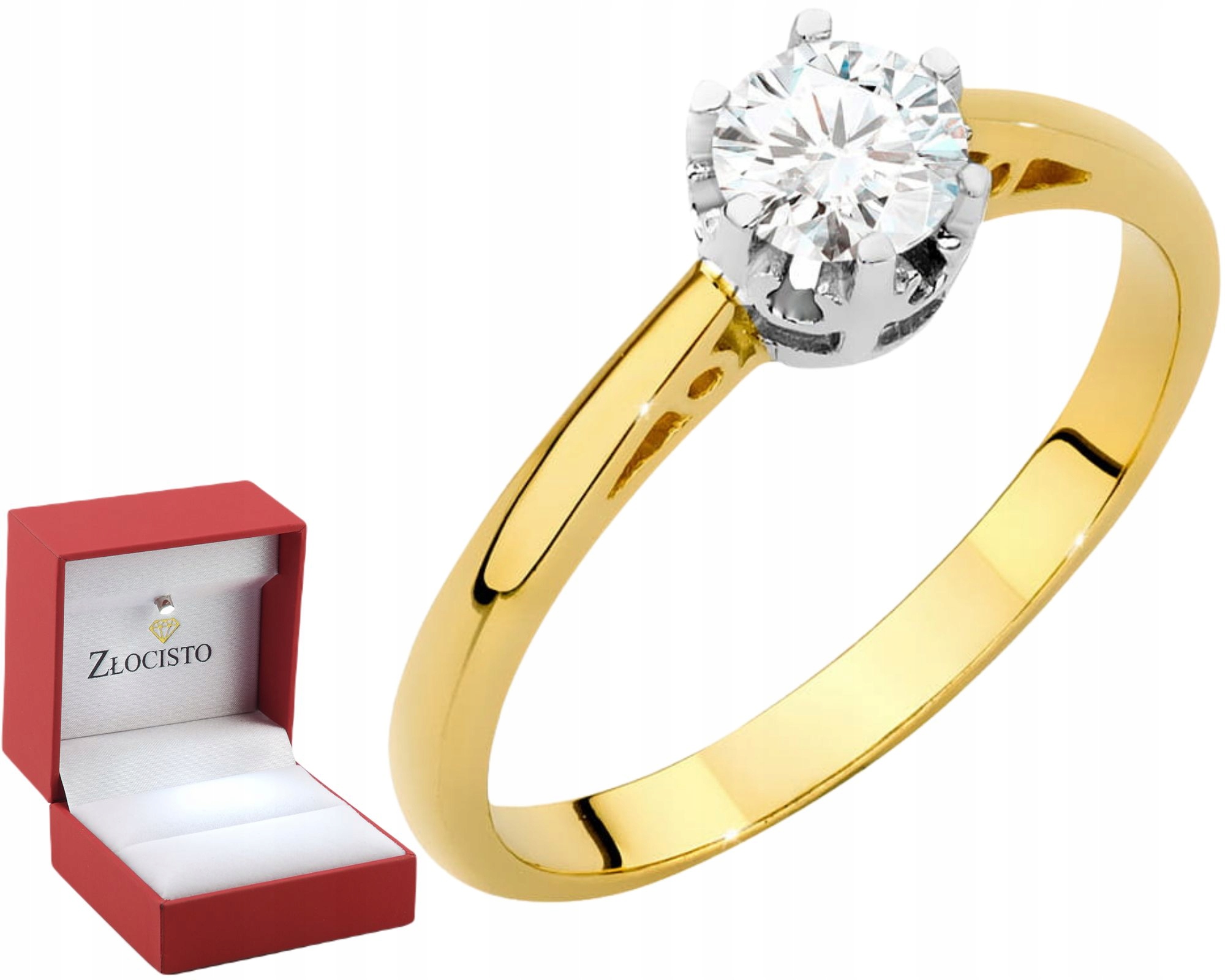 Zlatý Prstýnek S Laboratorním Diamantem Klasika 0,40 Ct 585 Gravírování