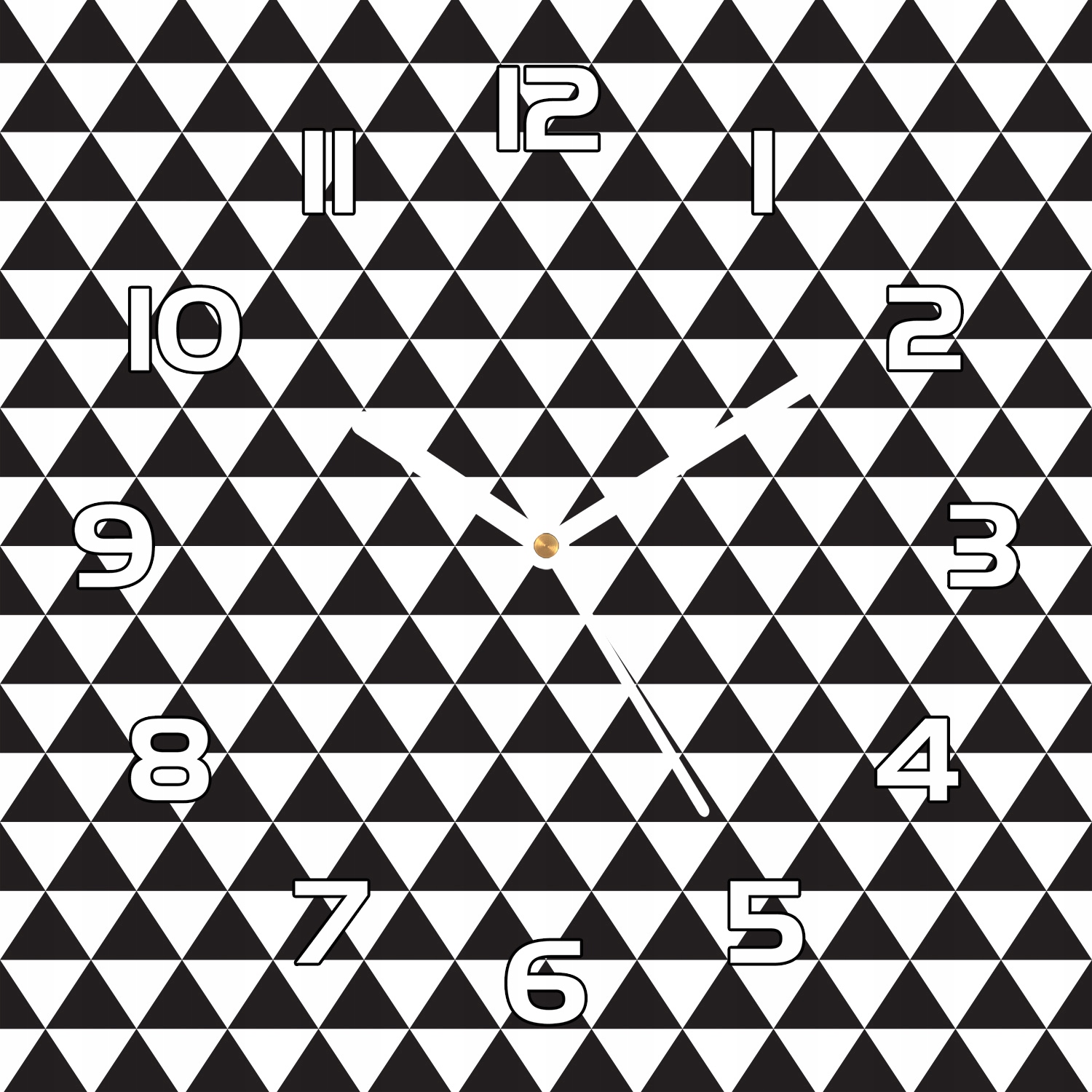

Ścienny zegar szklany Czarno-białe trójkąty 30x30