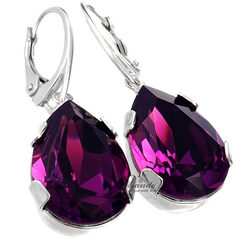 Krásné krystaly Náušnice Amethyst Stříbro