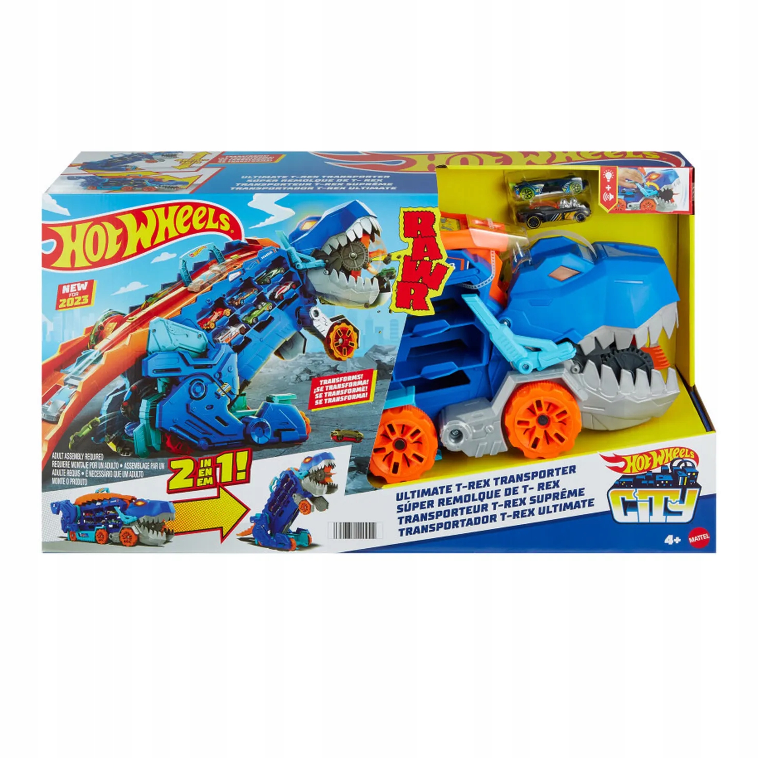 Hot Wheels Zestaw T-Rex Mega Transporter 2w1 HNG50