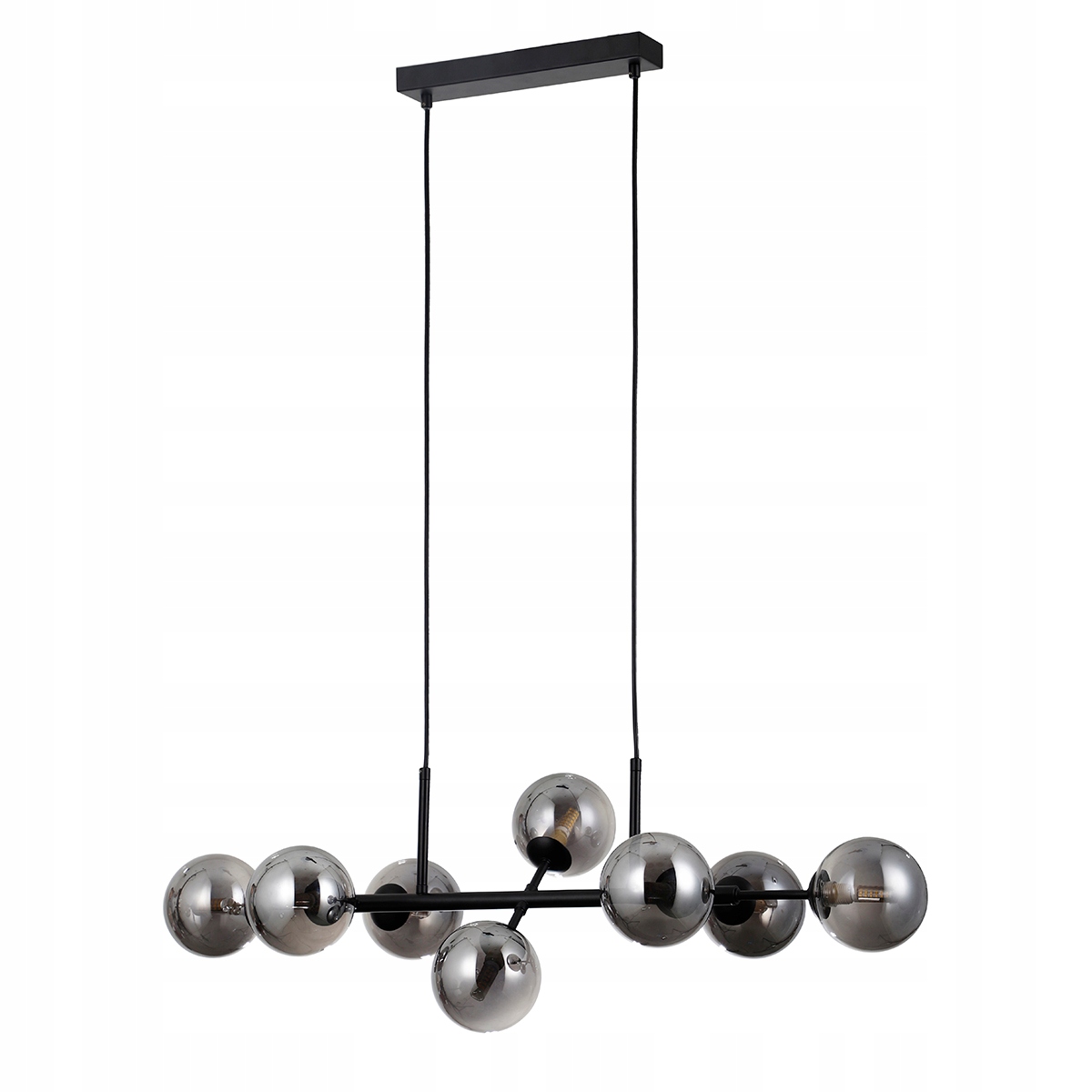 Stropná lampa, závesná, čierna, sklenené gule, do jedálne Erimida 8