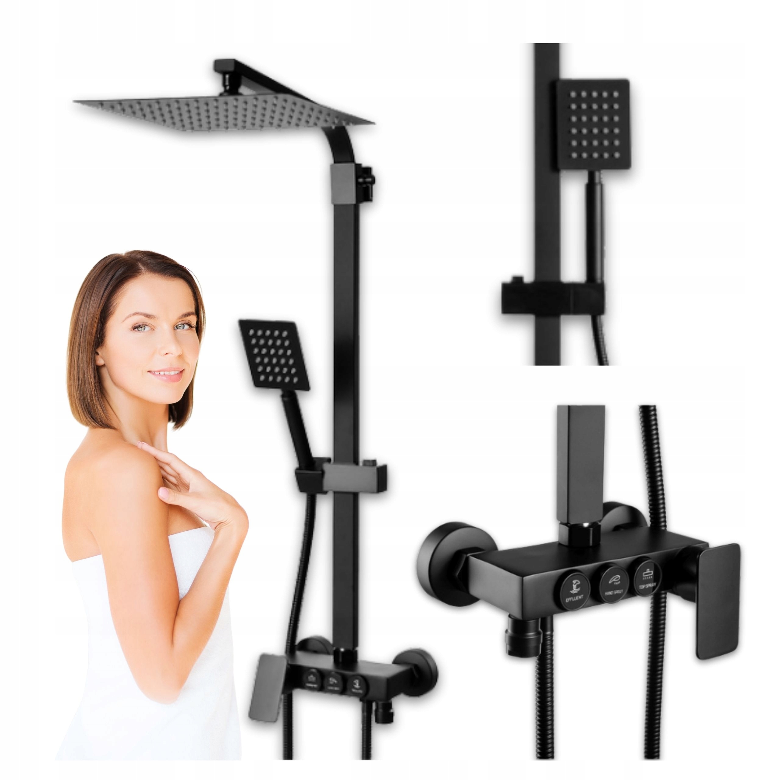 Sprchový Set Na Omítku Bianca Černý