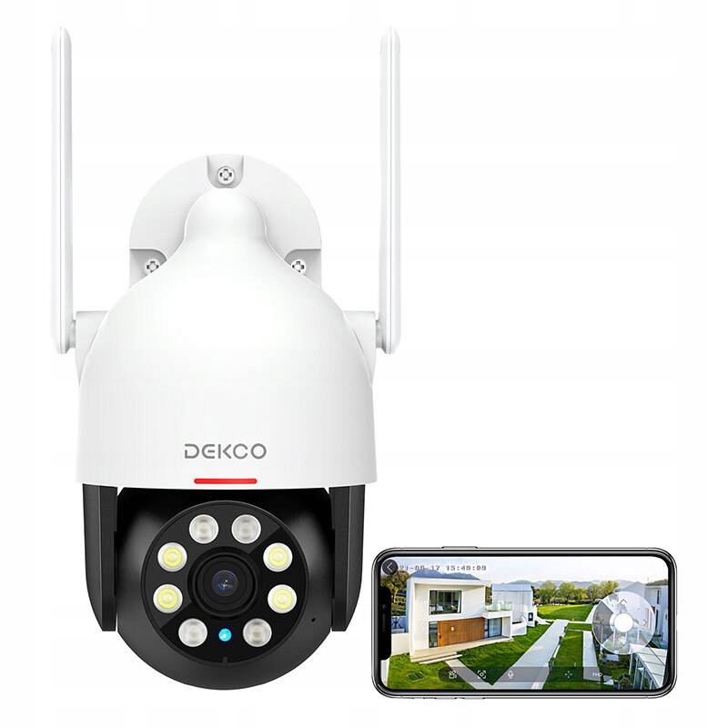 Dekco Dc5l Kamera Zewnętrzna Ip Wifi 2k Qhd 166° Syrena Mikrofon Smart