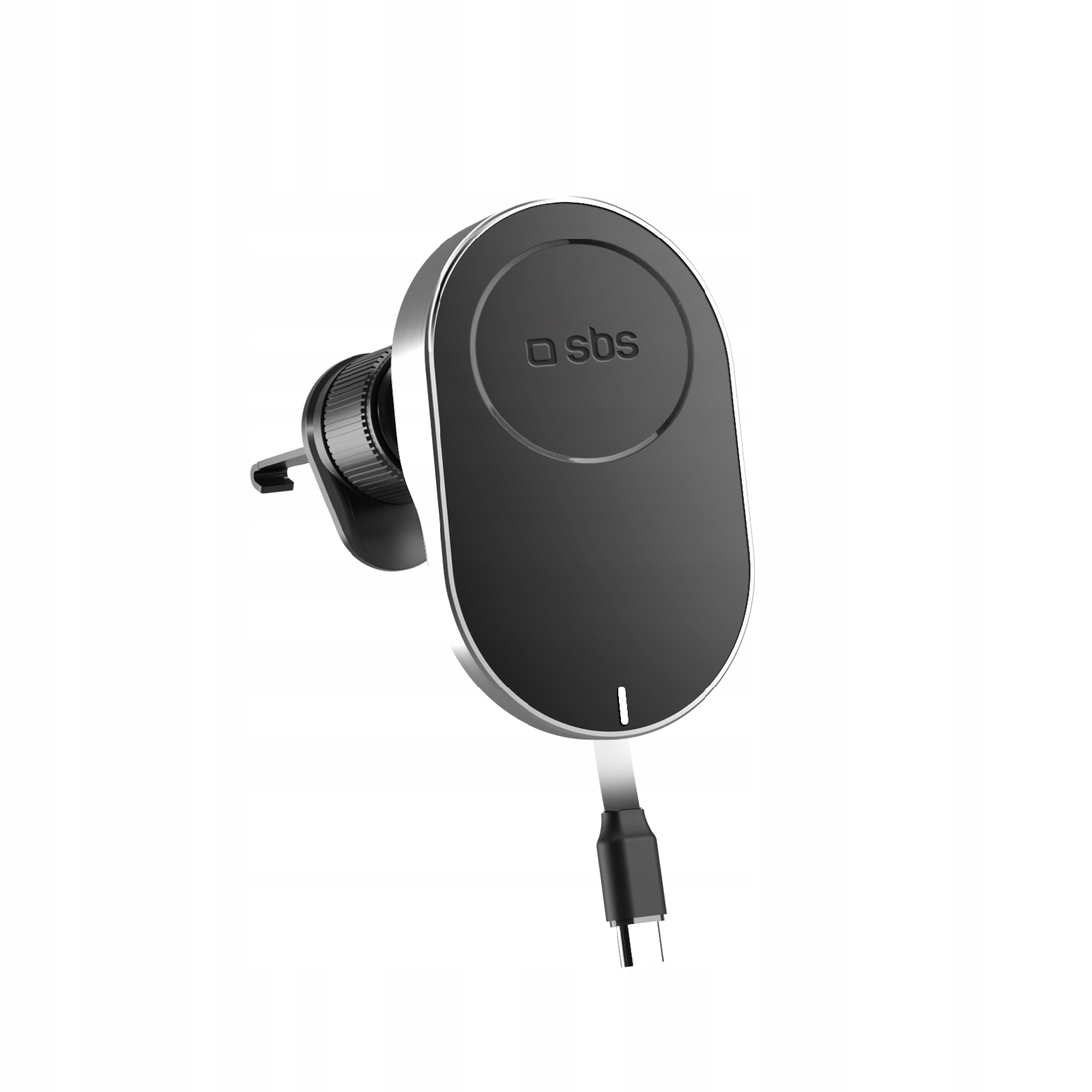 Držiak na smartfón s nabíjačkou MagSafe s navíjacím káblom čierny