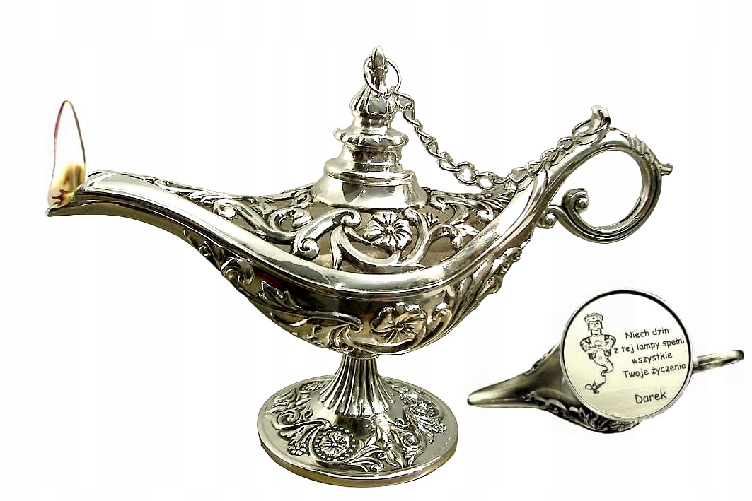 

Lampa Alladyna Kaganek Posrebrzany GRAWEr