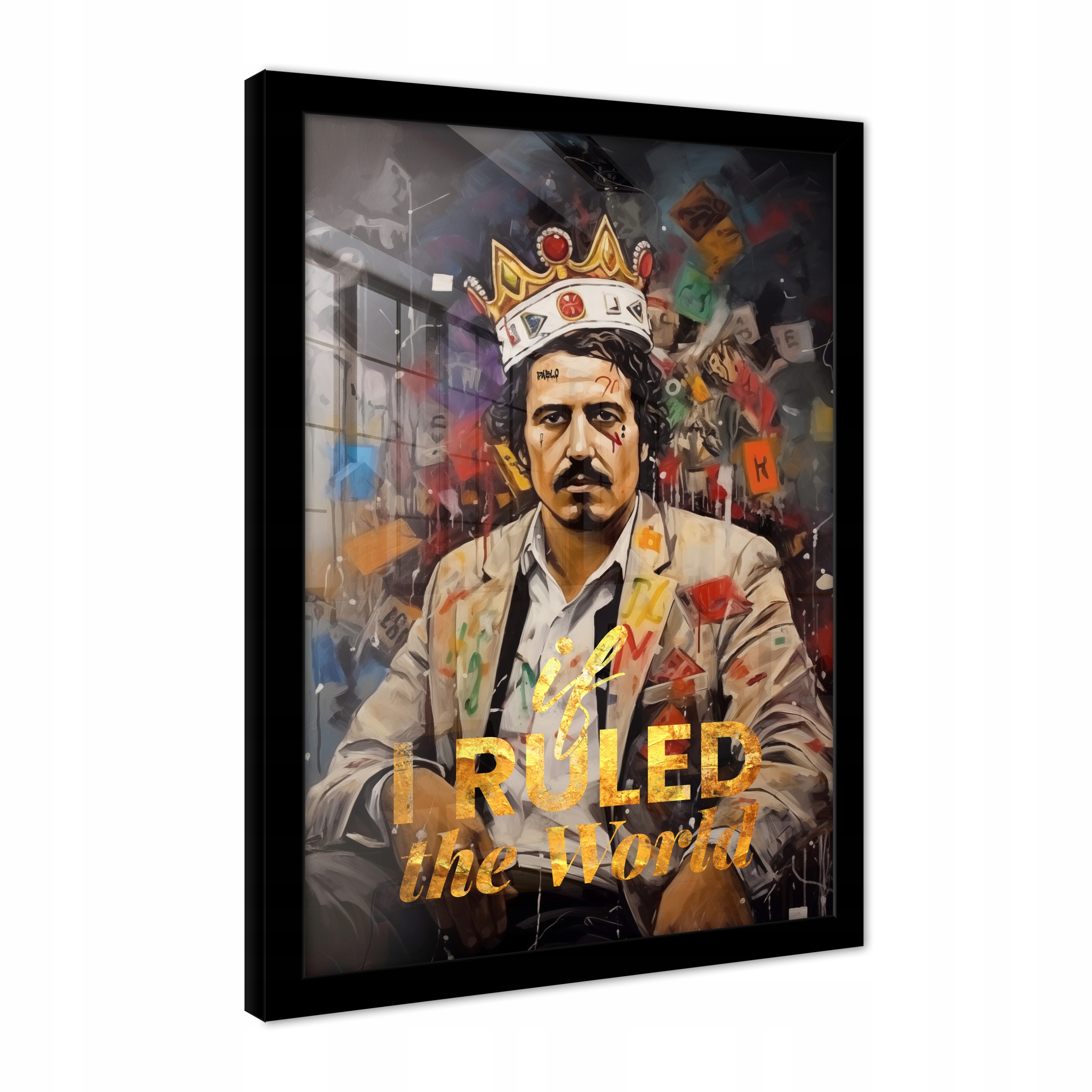 Obraz Na Zeď V Rámu Plakát Motivační Pablo Escobar Citát Nápis 100x70