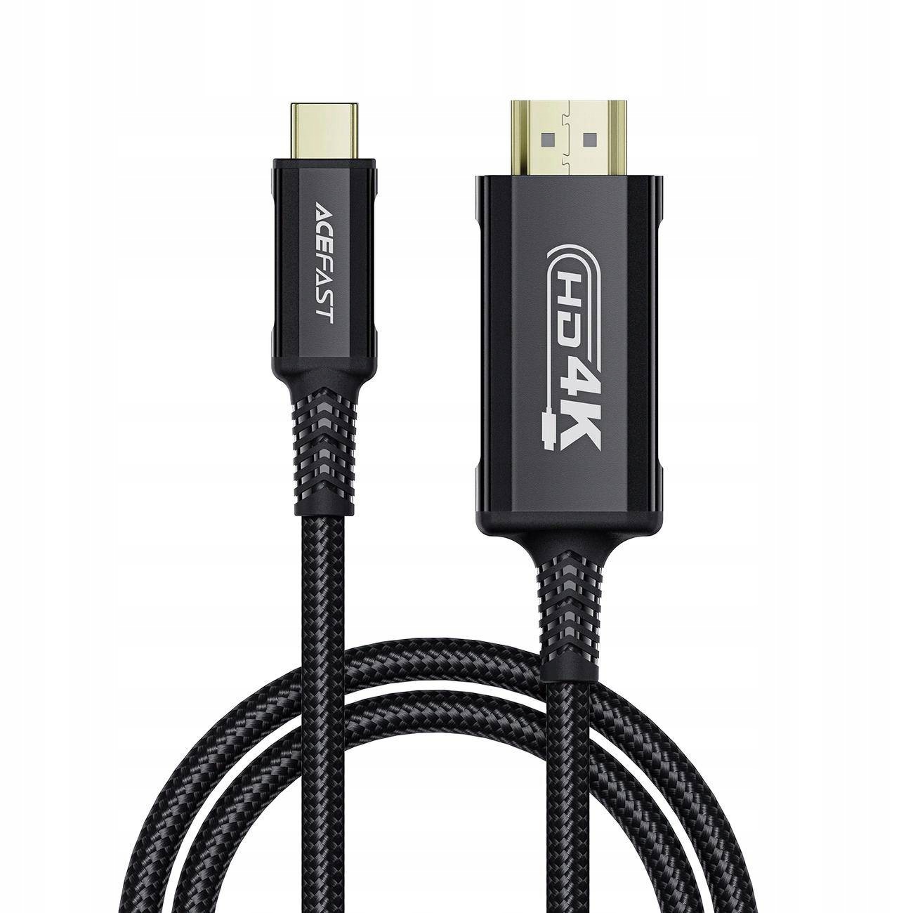Kabel Acefast C1 Wideo Usb-C Hdmi 4K 60Hz Hdr 1.8M Czarny