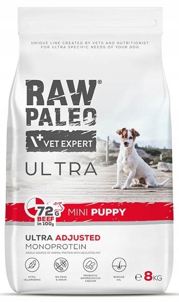 Levně VetExpert Raw Paleo Ultra Mini Puppy Beef 8 kg