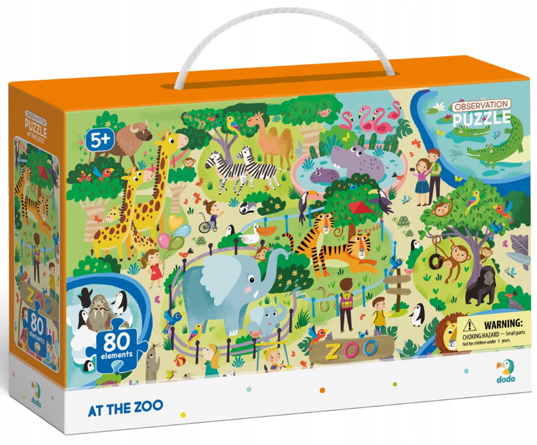 Puzzle Obserwacyjne W ZOO 80 Elementów DOP300259 Dodo