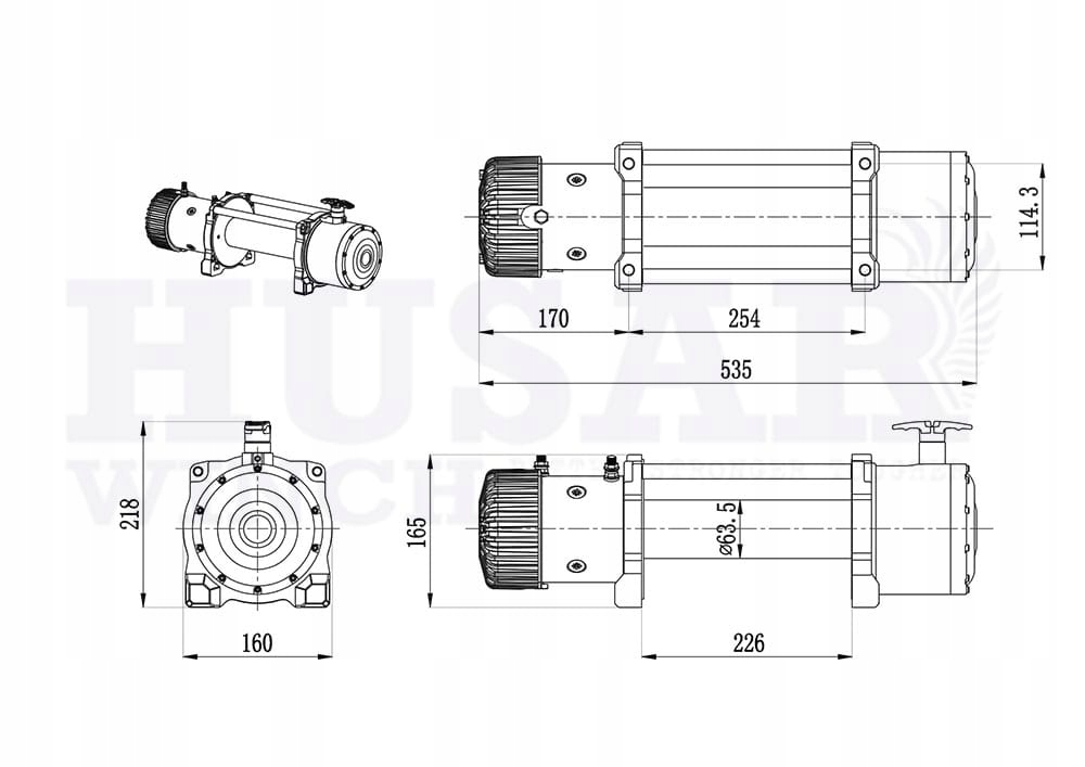 WYCIAGARKA WCIAGARKA LINA STALOWA 25m 5 9T 12V Tow capacity 13000 lb