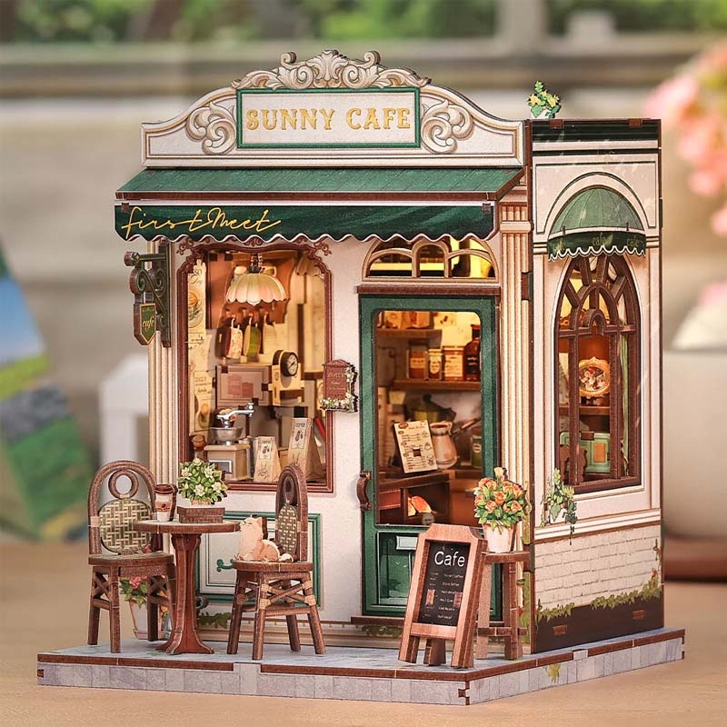 Miniaturowy domek Book Nook Słoneczna kawiarnia Habarri