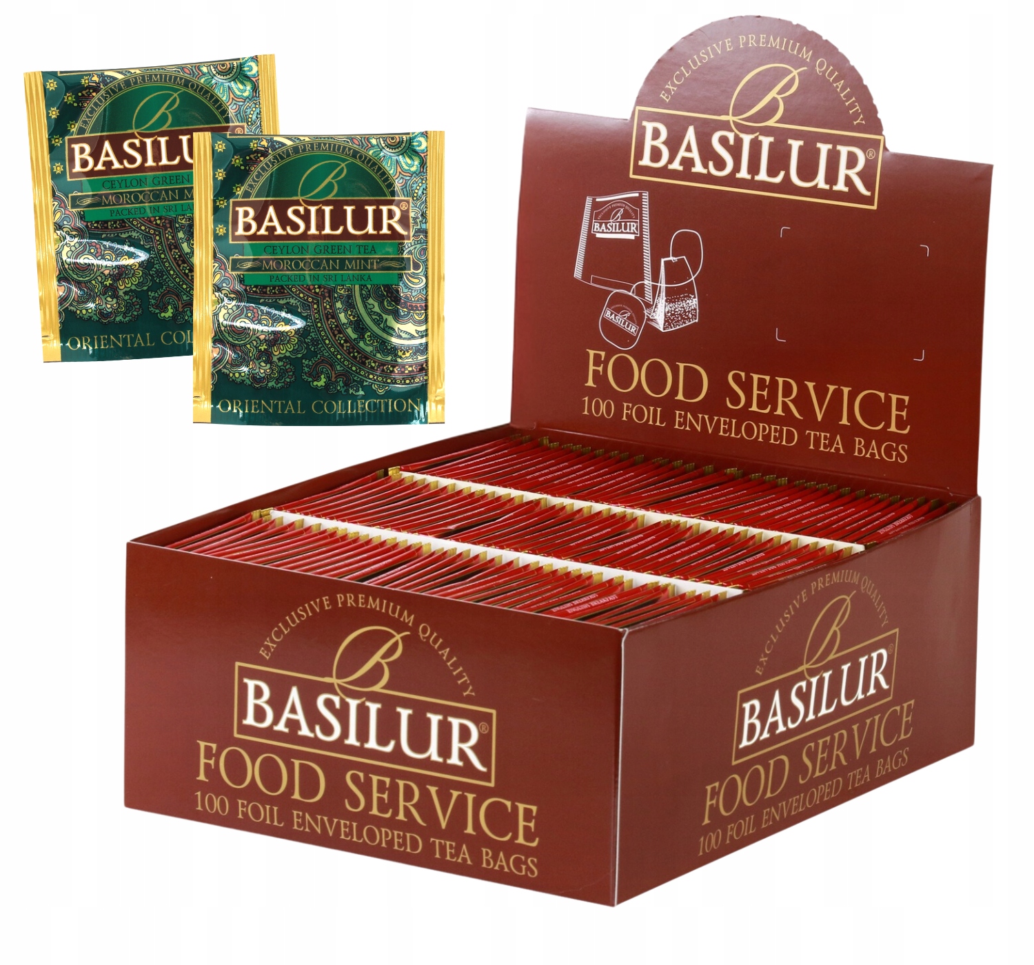 Herbata zielona Marokańska Mięta Basilur Moroccan Mint 100 torebek HoReCa