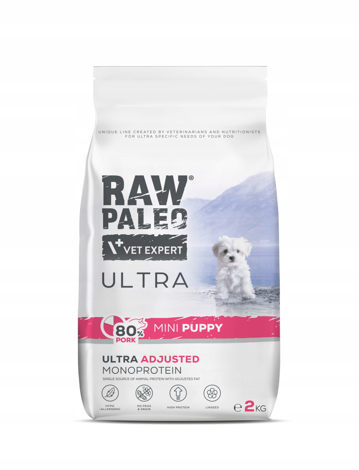 Levně Raw Paleo Ultra krmivo pro psa plemene mini Štěně Puppy Vepřové 8 kg
