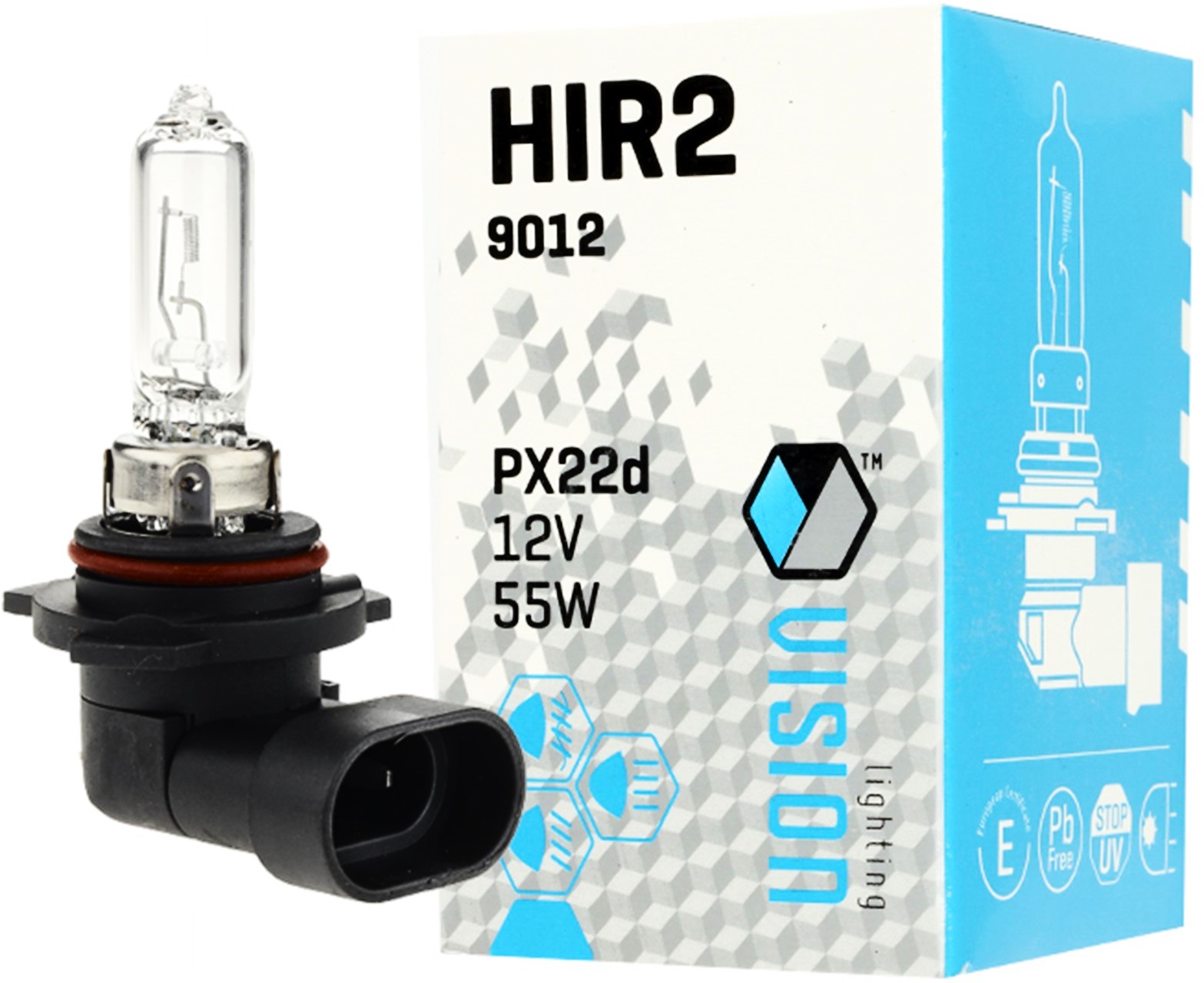 Żarówka Halogenowa HIR2 9012 PX22d 12V 55W filtr Uv E4 Żarówki Vision