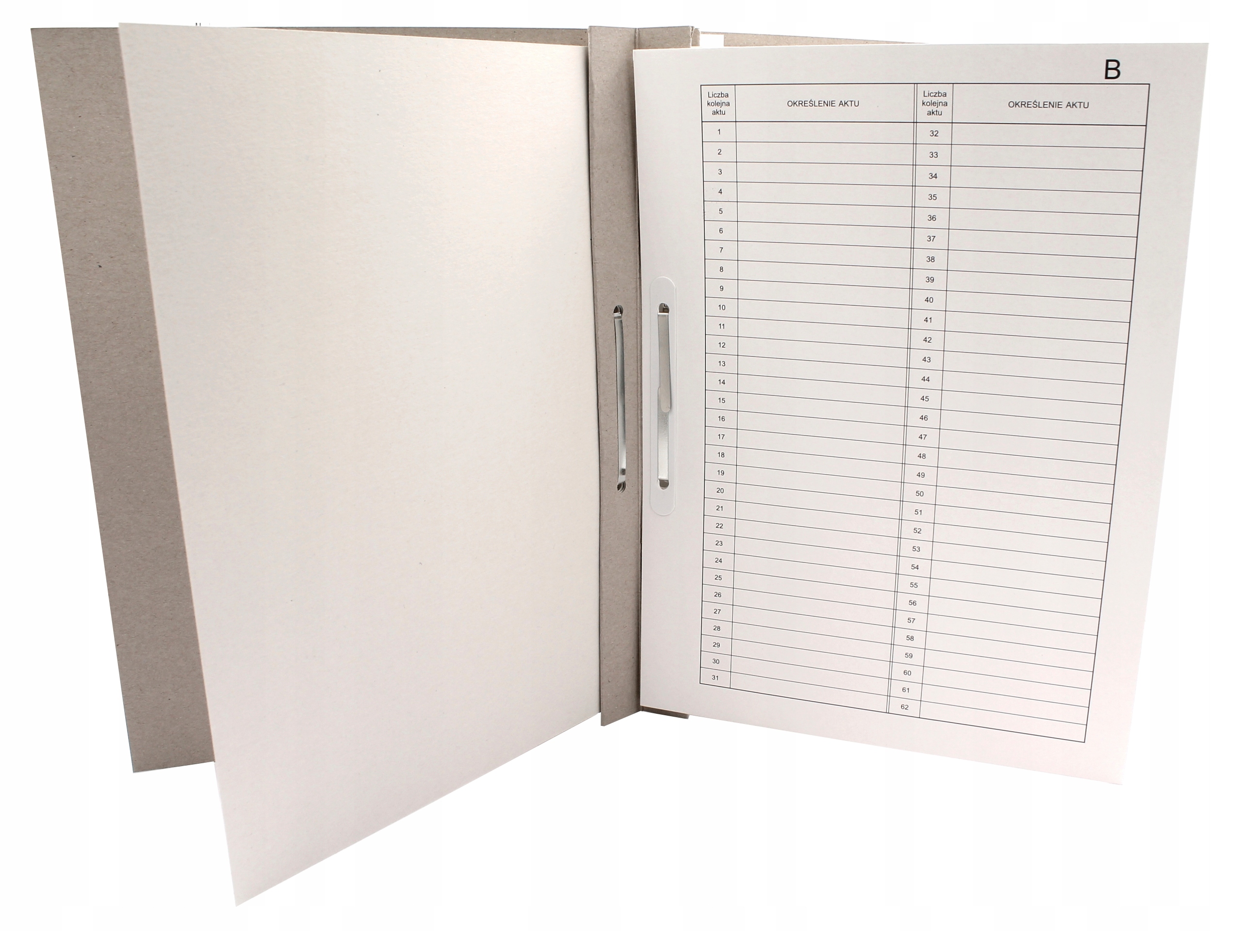 Teczka do akt osobowych A4 400g tekturowa biała Format A4