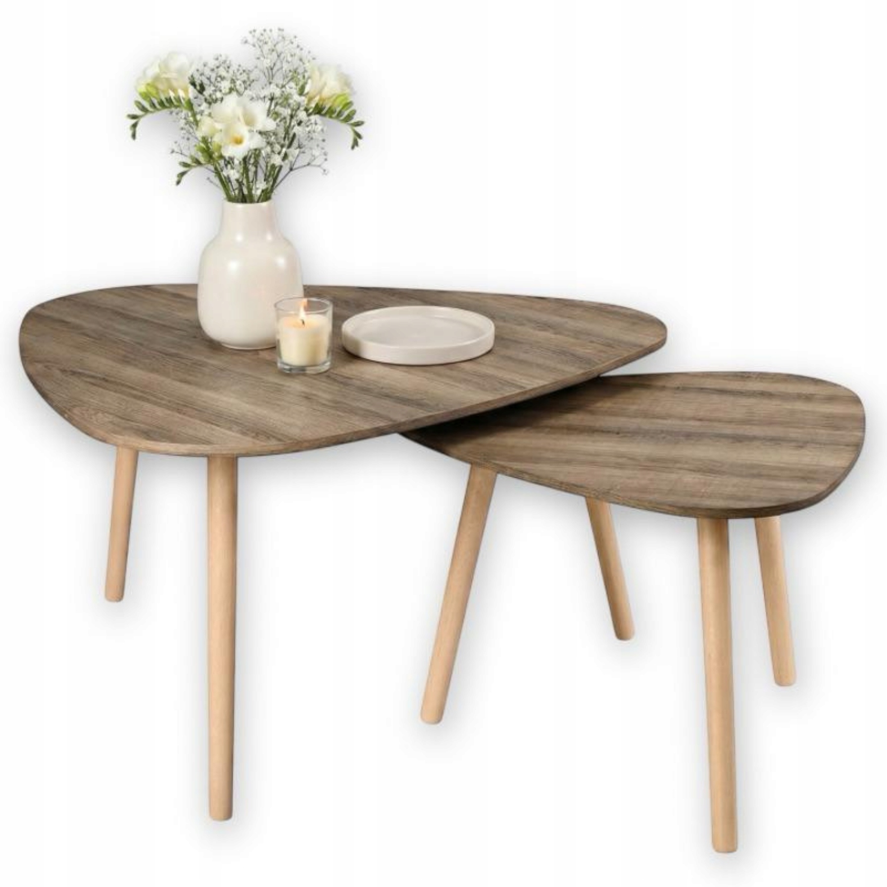 Konferenční stolek kulatý set konferenčních stolků loftová lavice 2v1 loftový