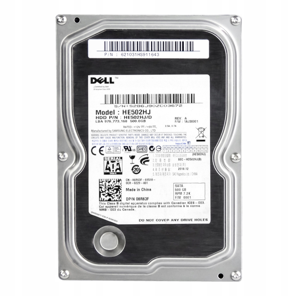Dell 06R63F 500GB 7.2K 16MB Sata II 3.5'' HE502HJ
