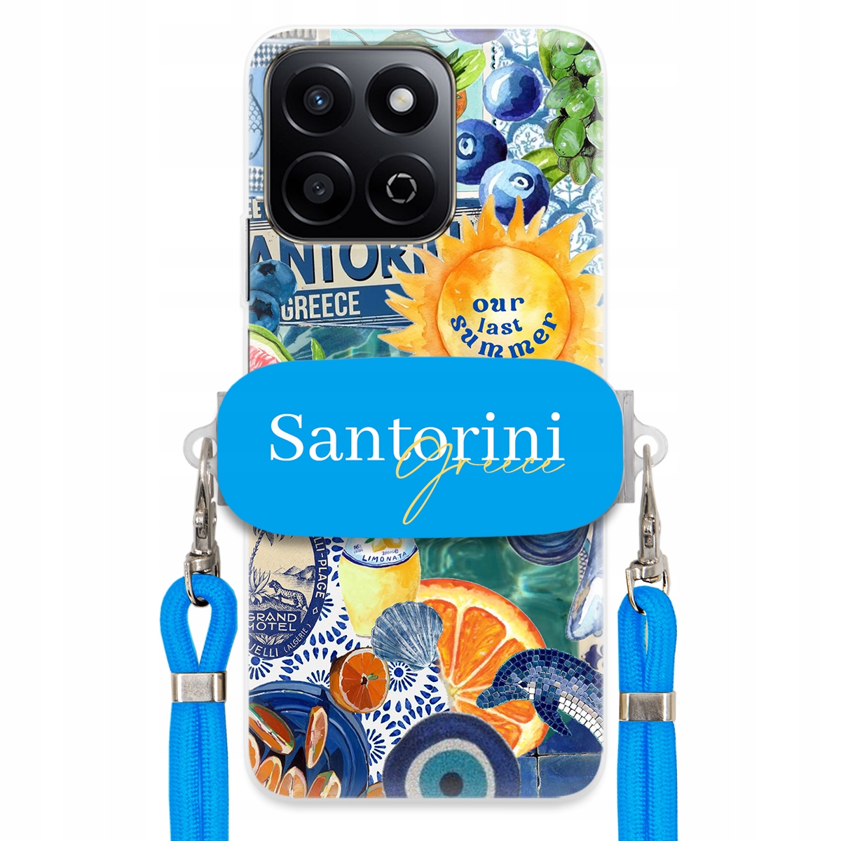 Puzdro pre Honor 200 Smart Modré Crossbody vodítko držiak Santorini Sea