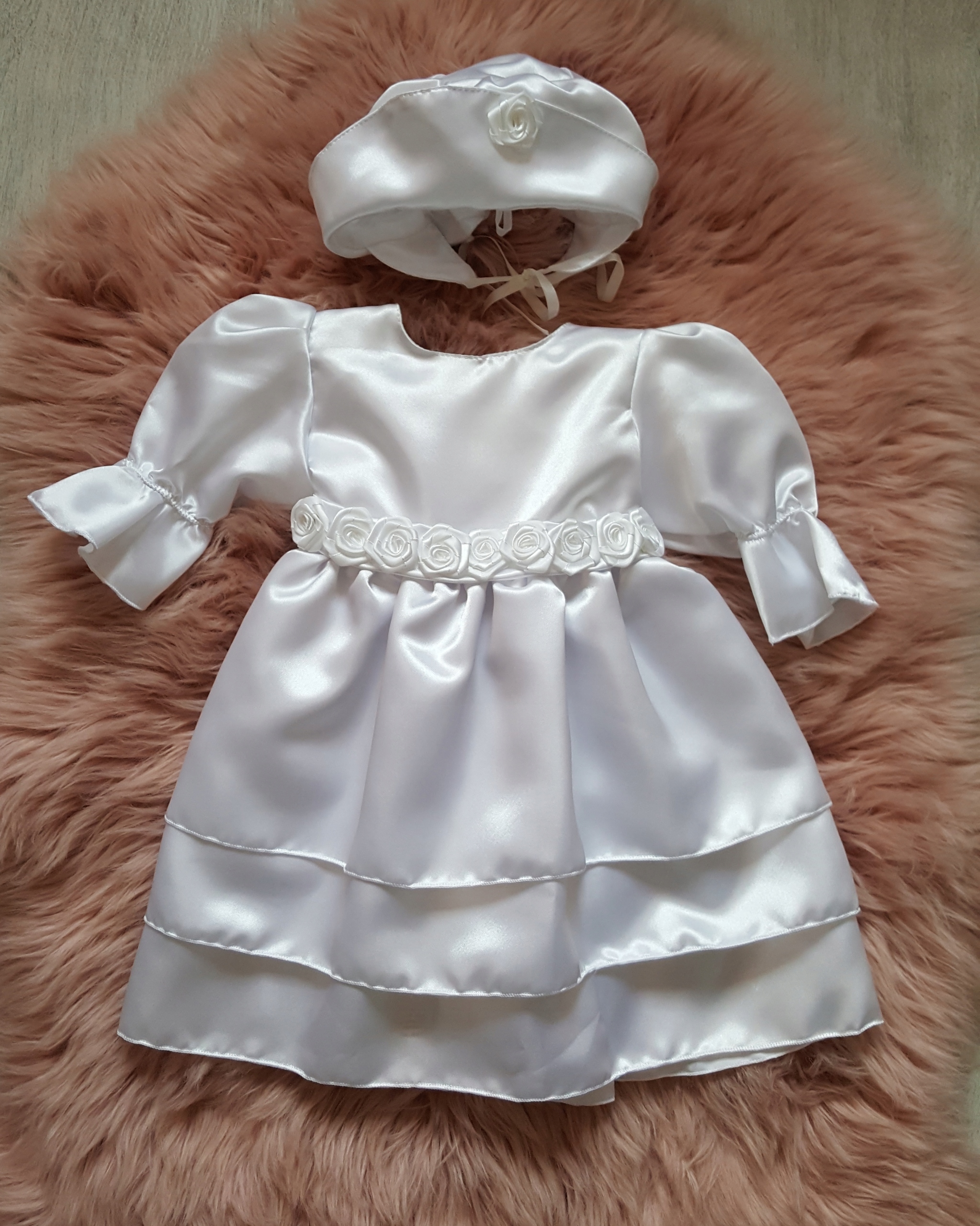 SUKIENECZKA DO CHRZTU + KAPELUSZ- r 74