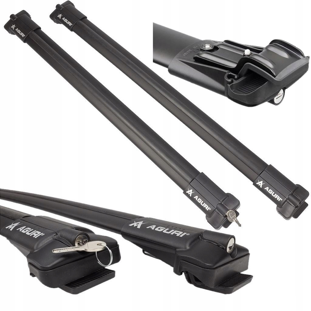 Střešní Nosič Nosníků Pro Klasické Relingy Aguri Prestige S12 Černý Alu