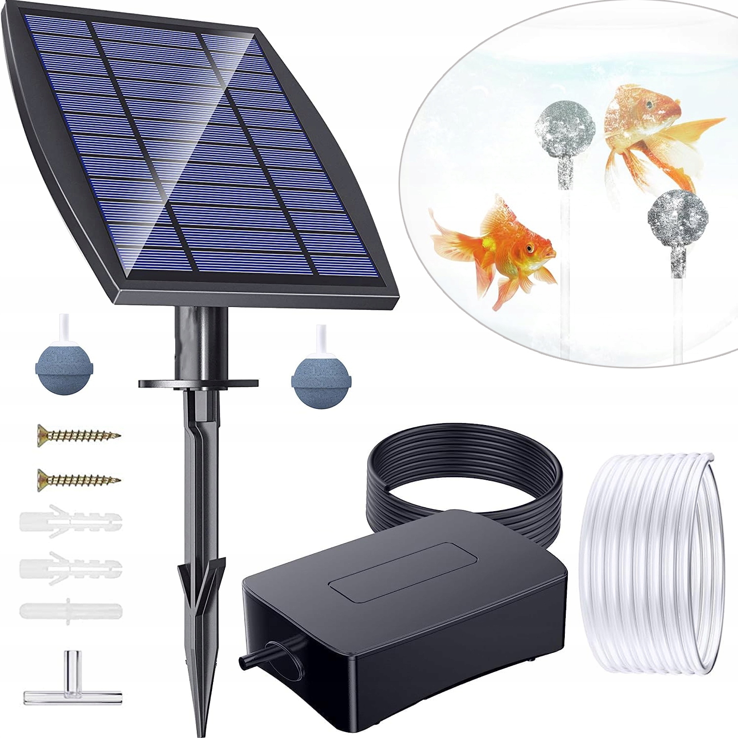 Solární Provzdušňovač Pro Jezírko, Čerpadlo Kyslíku Do Vody 3 Režimy 6V 2.5W