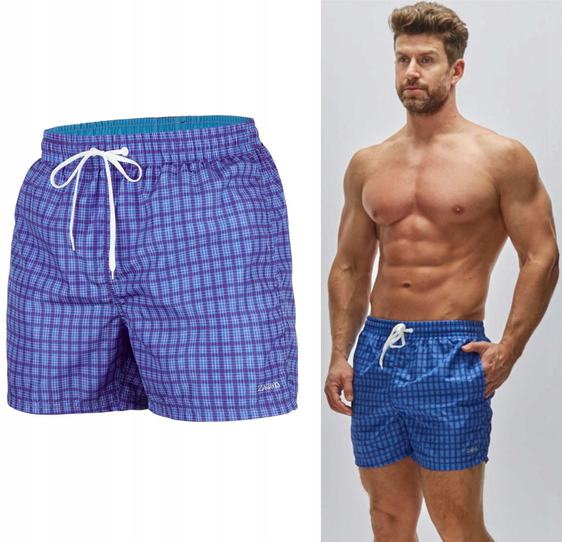 Szorty kąpielowe męskie spodenki plażowe kolorowe lekkie Polskie M Zagano