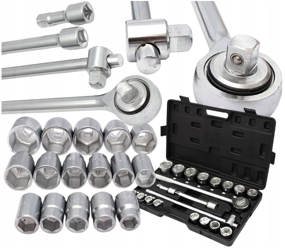 Sada Nářadí Nástavcové Klíče 21ks Sada Nástavců 3/4'' 19-50mm Kufr