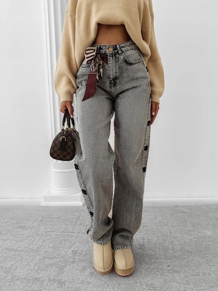 Spodnie damskie jeans Olavoga Eliokie szare 40