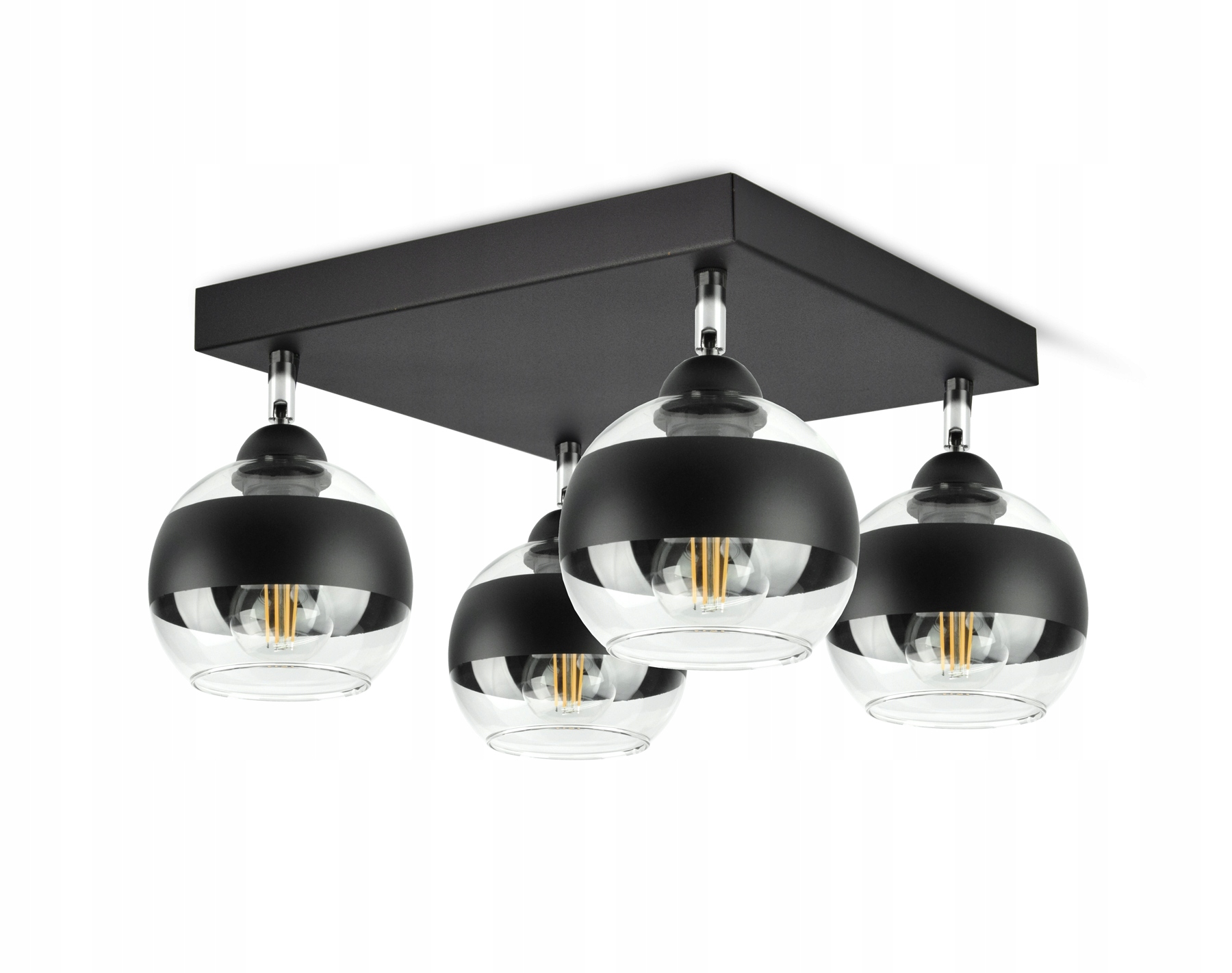 Lampa Wisząca Sufitowa Żyrandol Czarna Szklane Kule Black Belt AG4 LED E27 Kod producenta 504-AG4