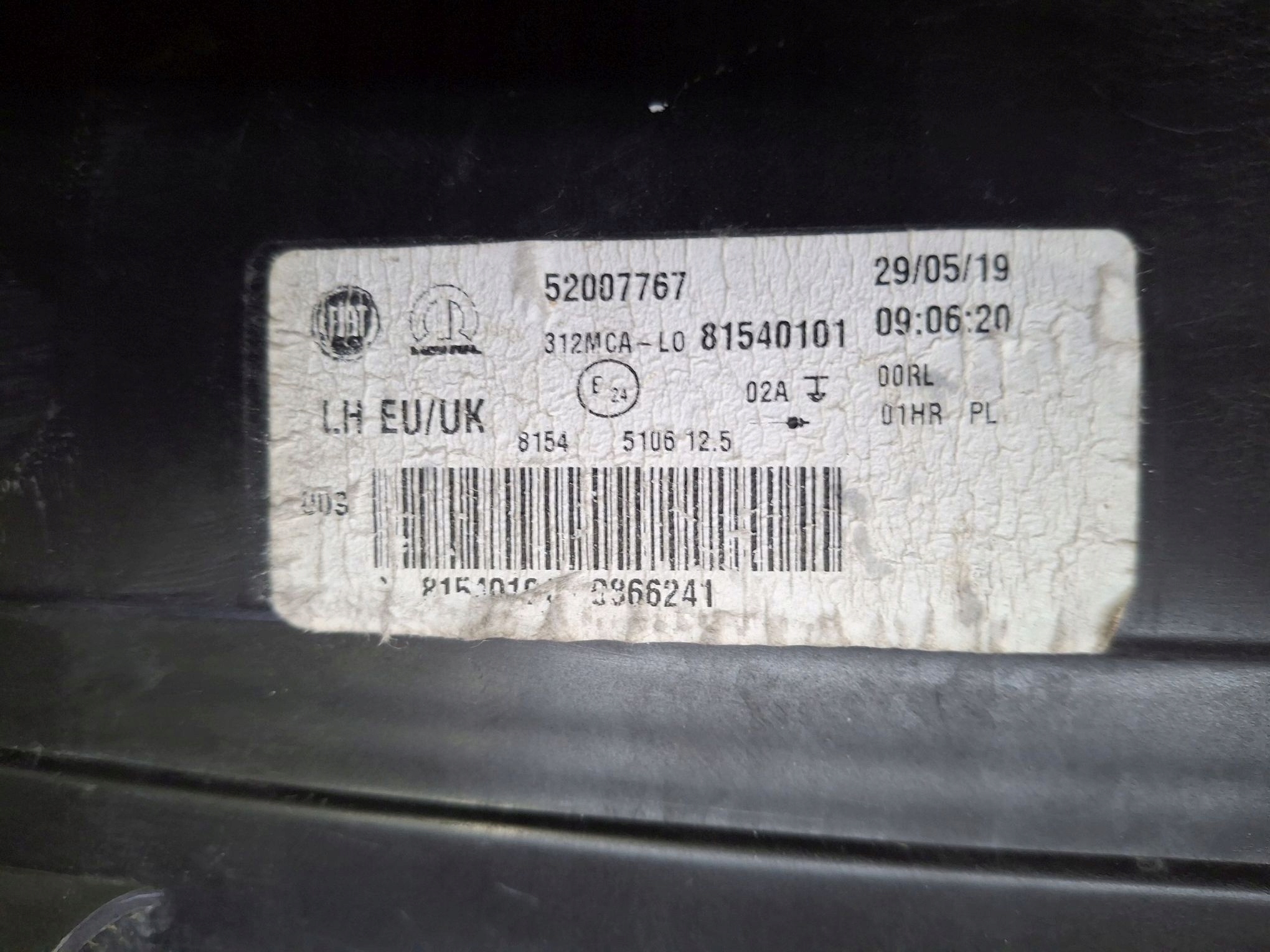 daytime running lights DRL left FIAT 500 LIFT 2015R->