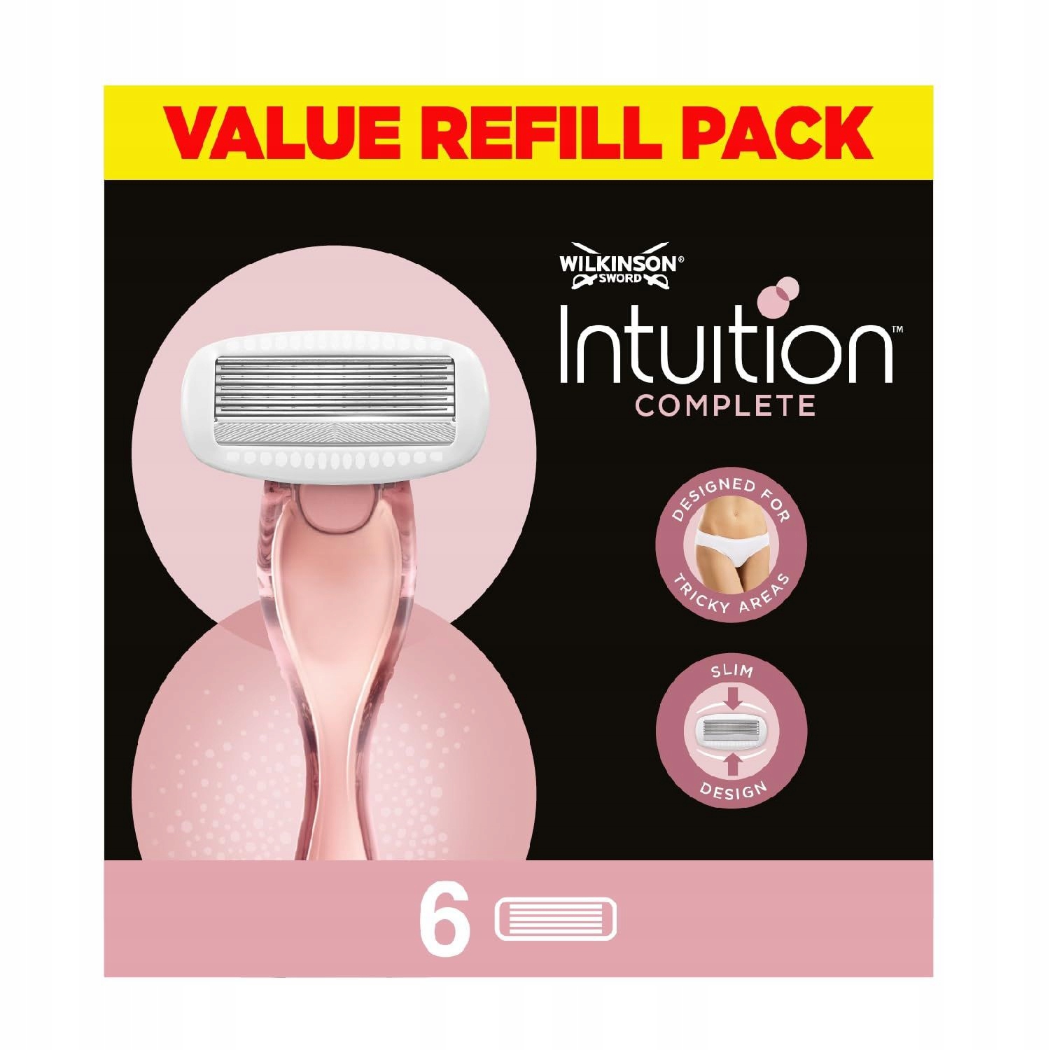 Wilkinson Meč Intuition Kompletní Dámský Závodní Nůž, 6 Kusů
