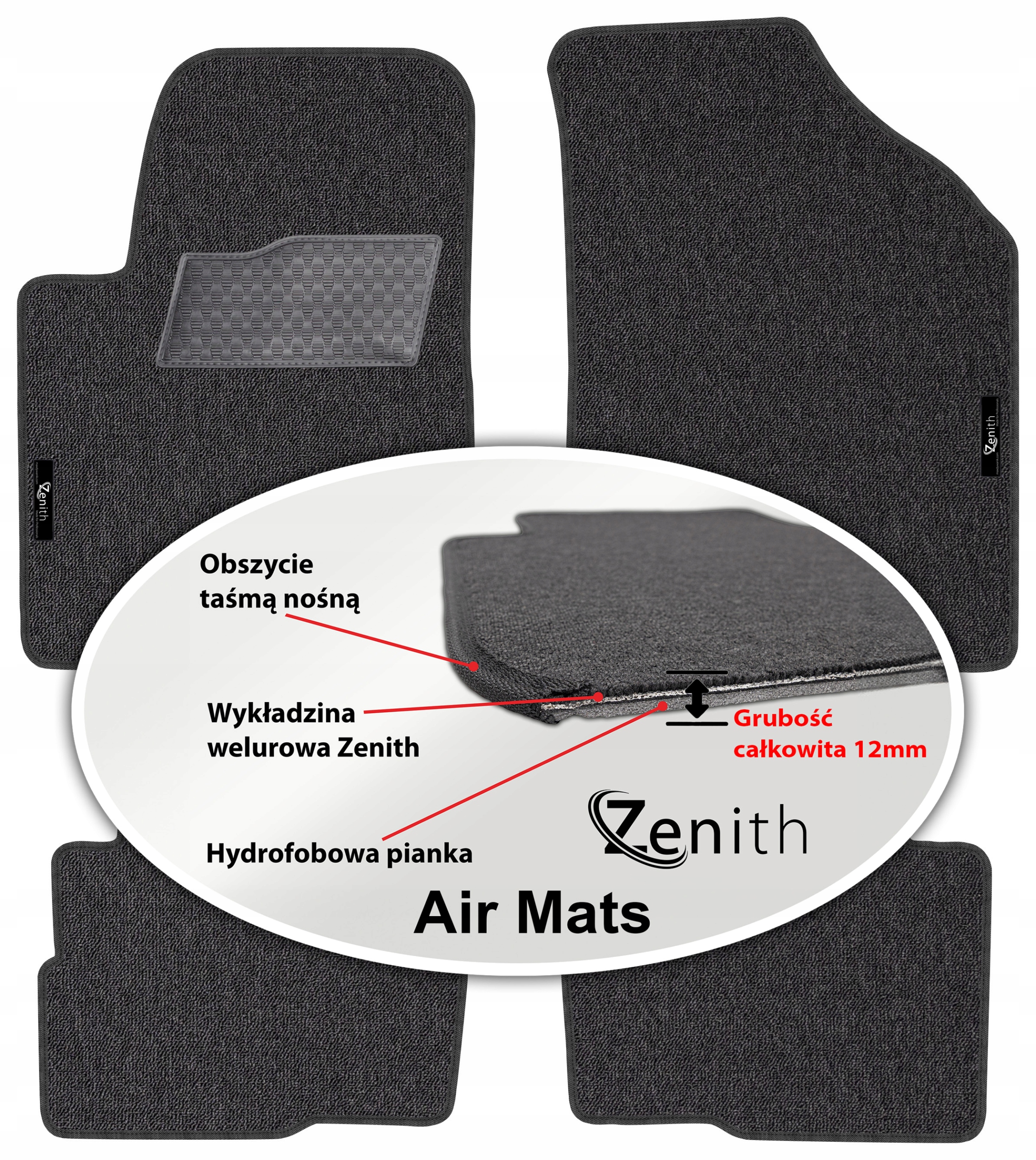 Kia Soul I 2009-2011 Velúrové koberčeky do auta Zenith Air Mats