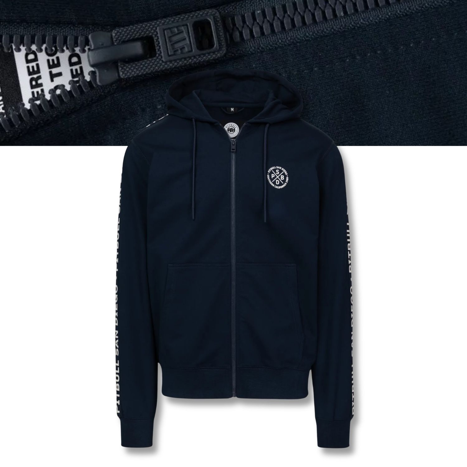 Męska Bluza Rozpinana z Kapturem Pitbull Tape Parker lampasy 3XL