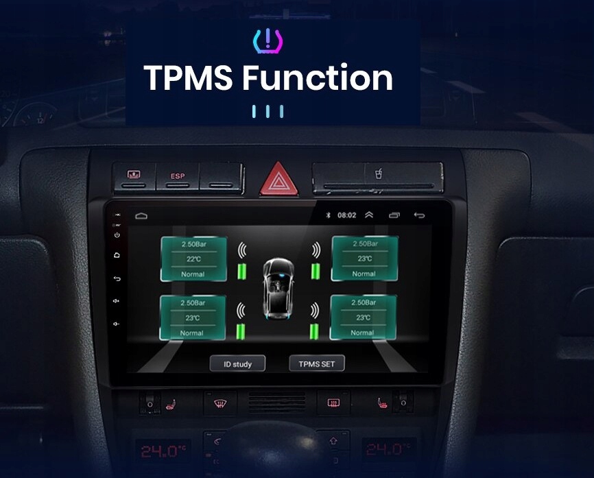 Radio 10' ANDROID 12 AUDI A6 C5 GPS WiFi PL Komunikacja Bluetooth GPS Wi-Fi