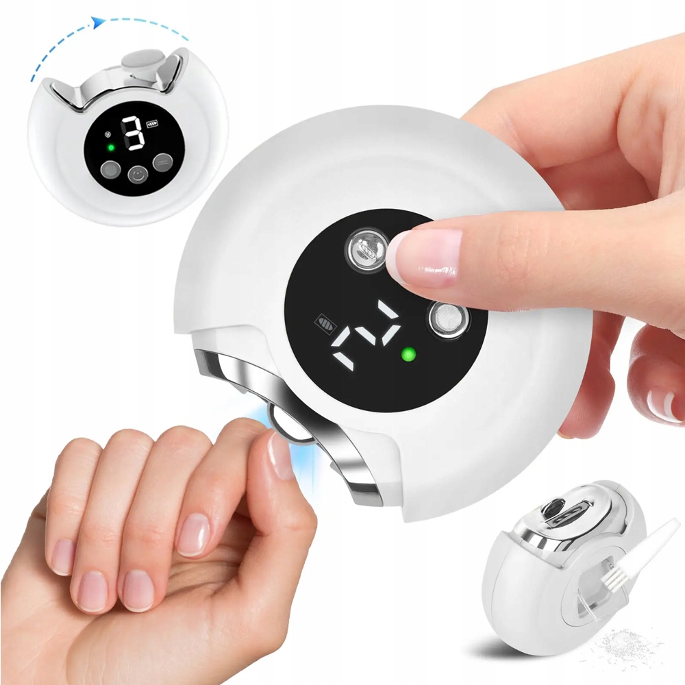 Elektrický zastřihovač nehtů s leštěním a Led světlem