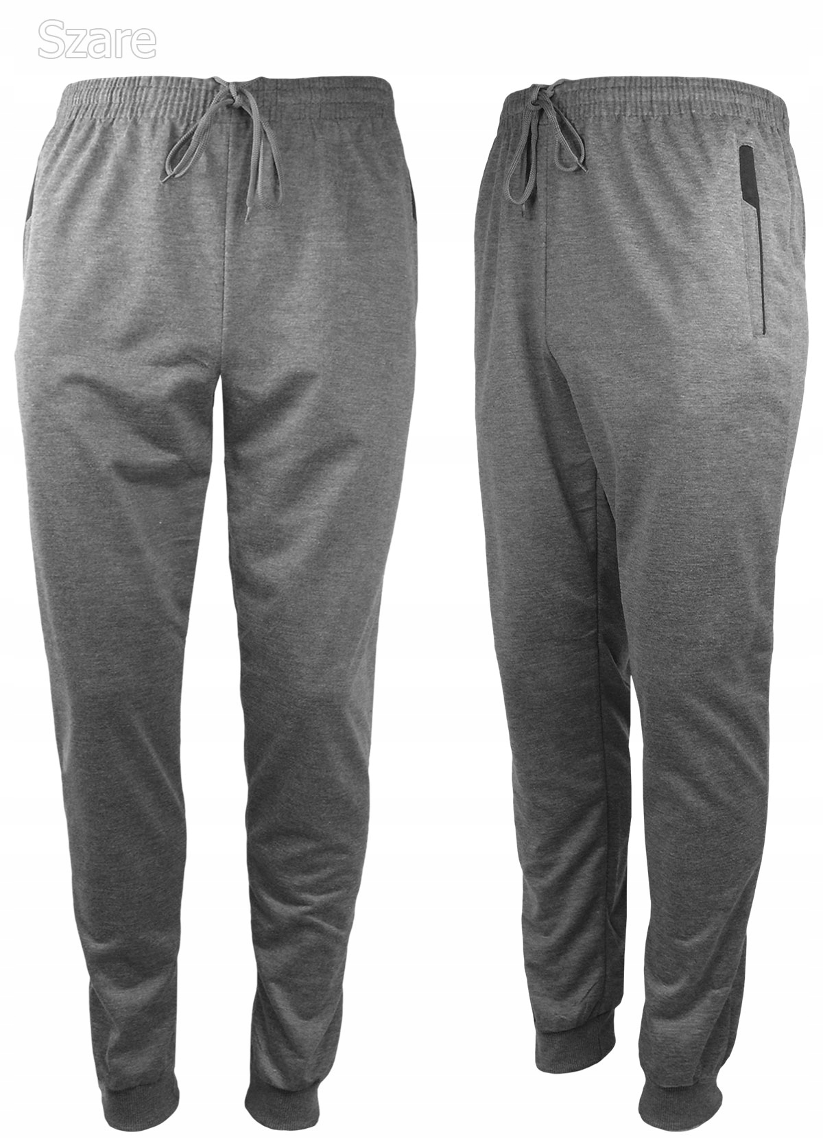 SPODNIE MĘSKIE DRESOWE BAWEŁNA dresy zamek XL Długość nogawki długa