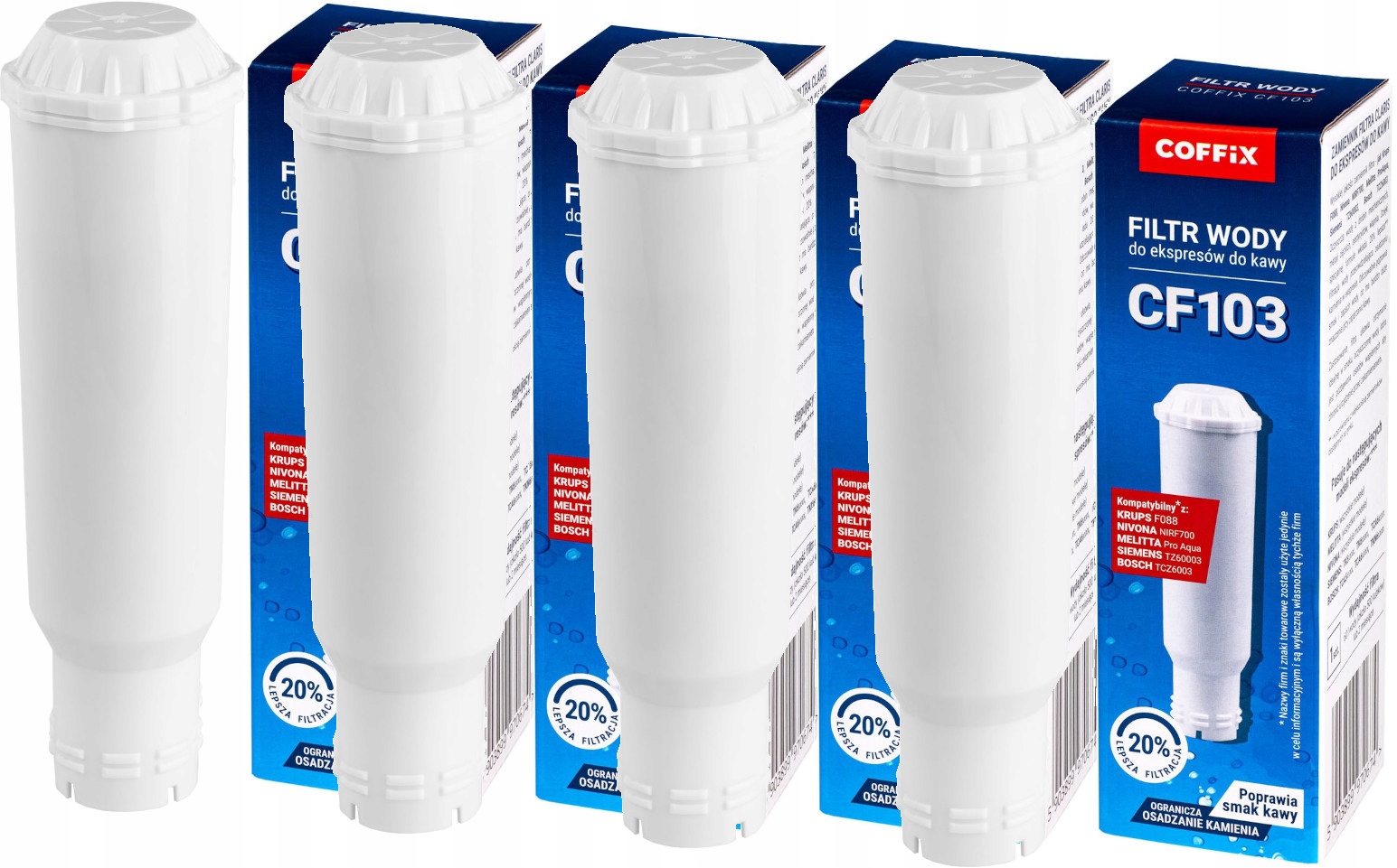 Filtry Ekspresu Melitta Nivona Krups Siemens Bosch 4 szt