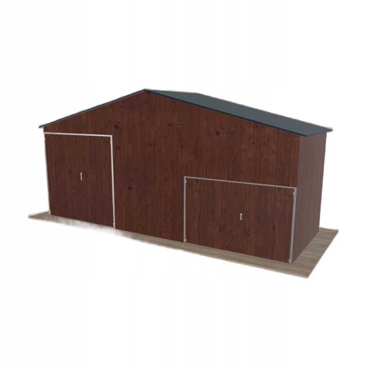 Plechová hala 8.5 x 3 m, sedlová, tmavý ořech, vysoká