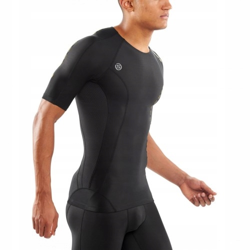 H8937 NOWA KOMPRESYJNA KOSZULKA TRENINGOWA SKINS L Dekolt okrągły