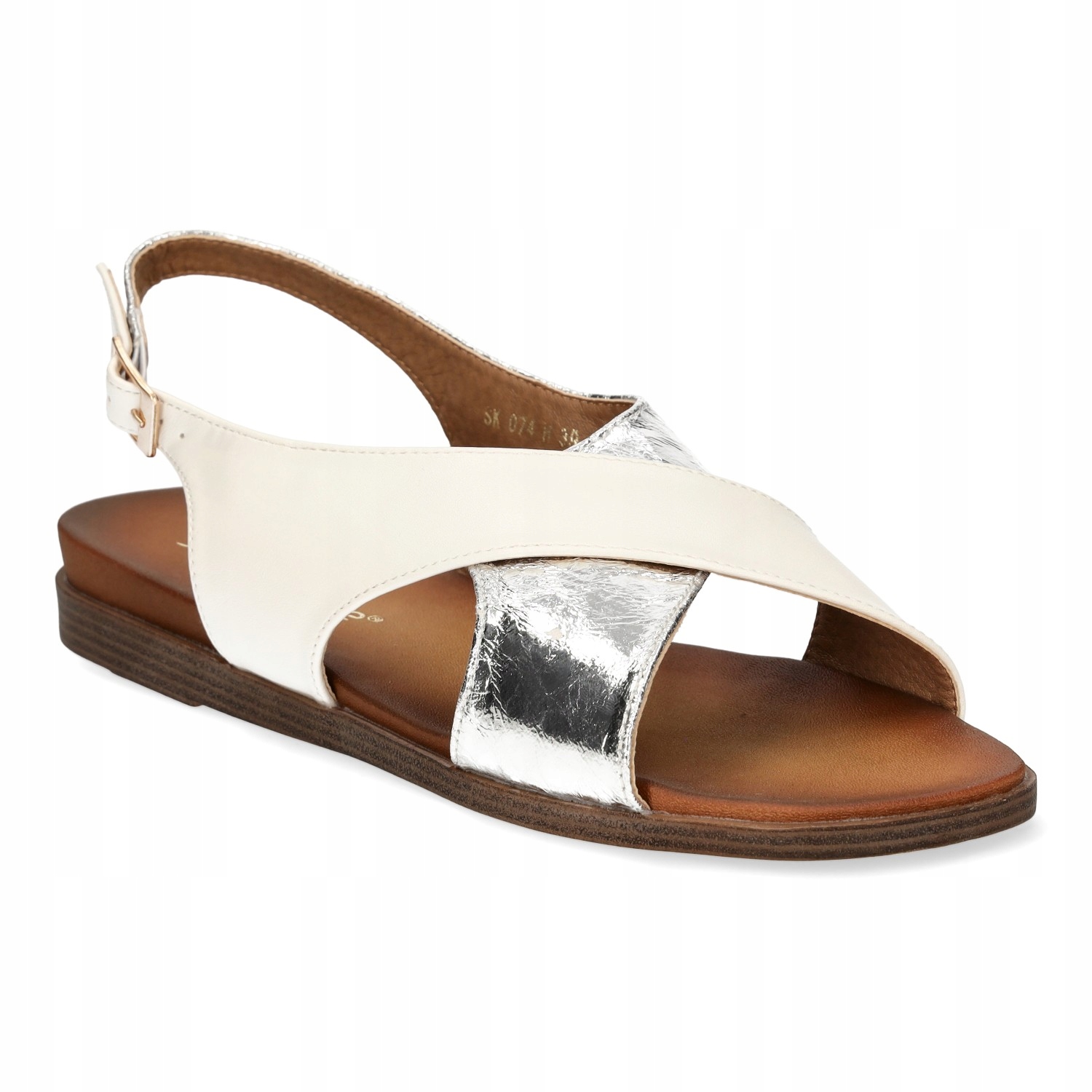 SANDAŁY DAMSKIE ELEGANCKIE NA PŁASKIM OBCASIE SERGIO LEONE BIAŁE R.38 Marka Sergio Leone