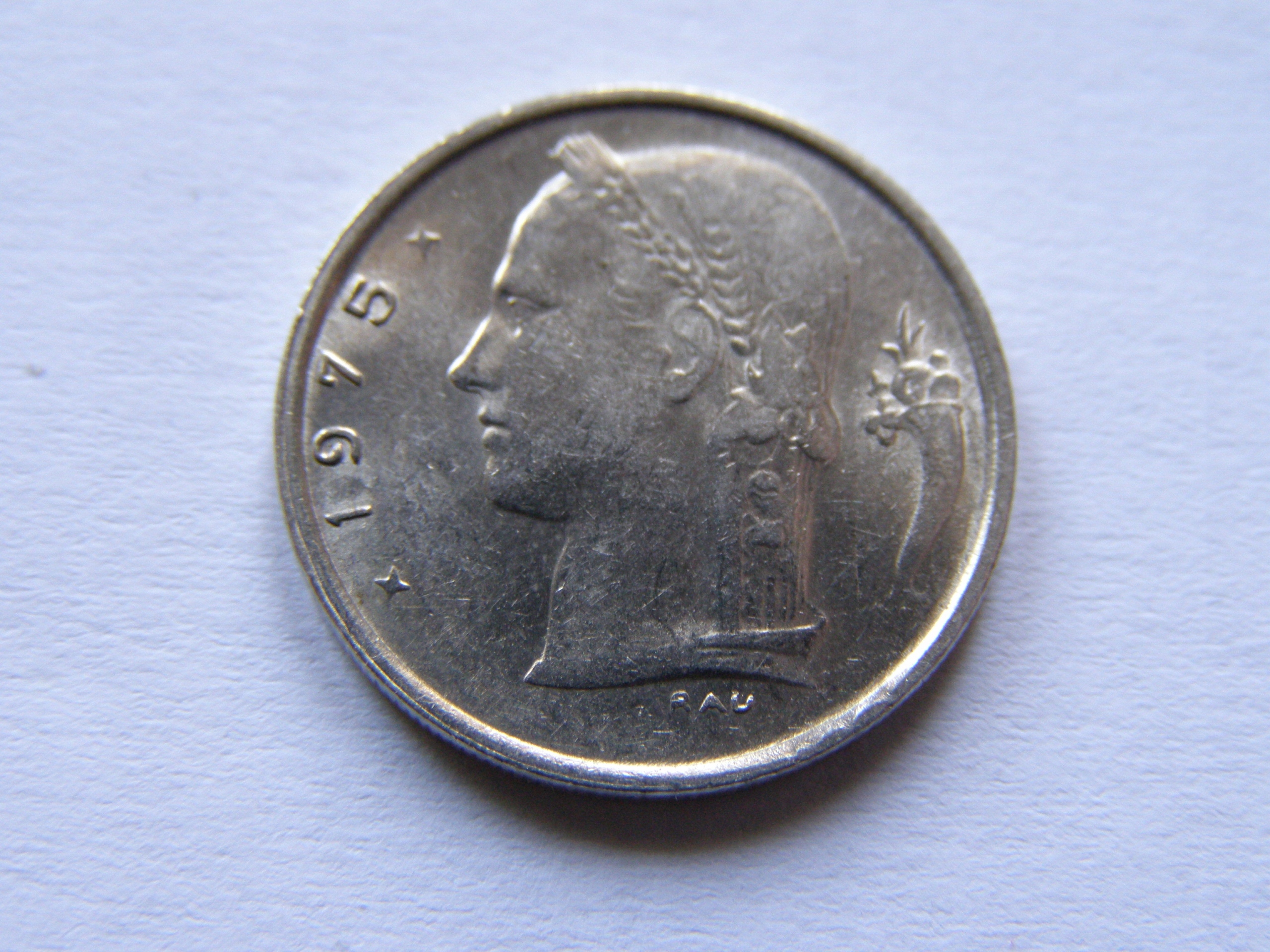 BELGIA 1 FRANC 1975 ROK BELGIE !!!!!!!!!!!!!! 0958