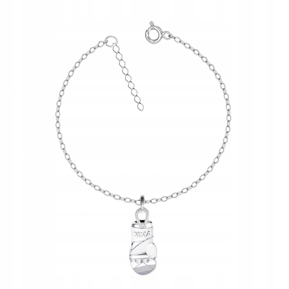 Stříbrný náramek Rolo oval Rukavice Mma 3D Stříbro 925