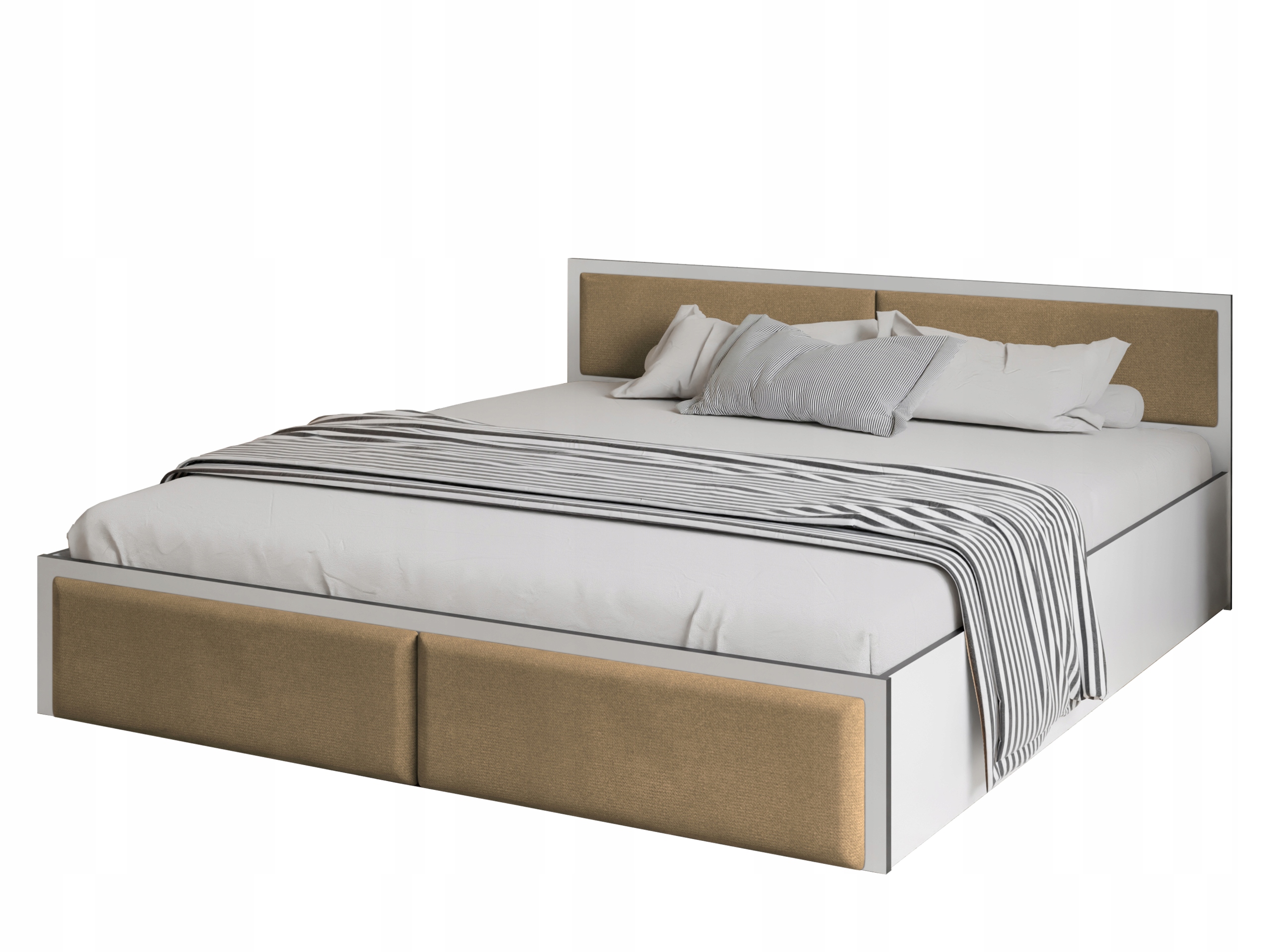 Postel Dior Costa 160 bílá 2x dvojitý panel v béžové barvě