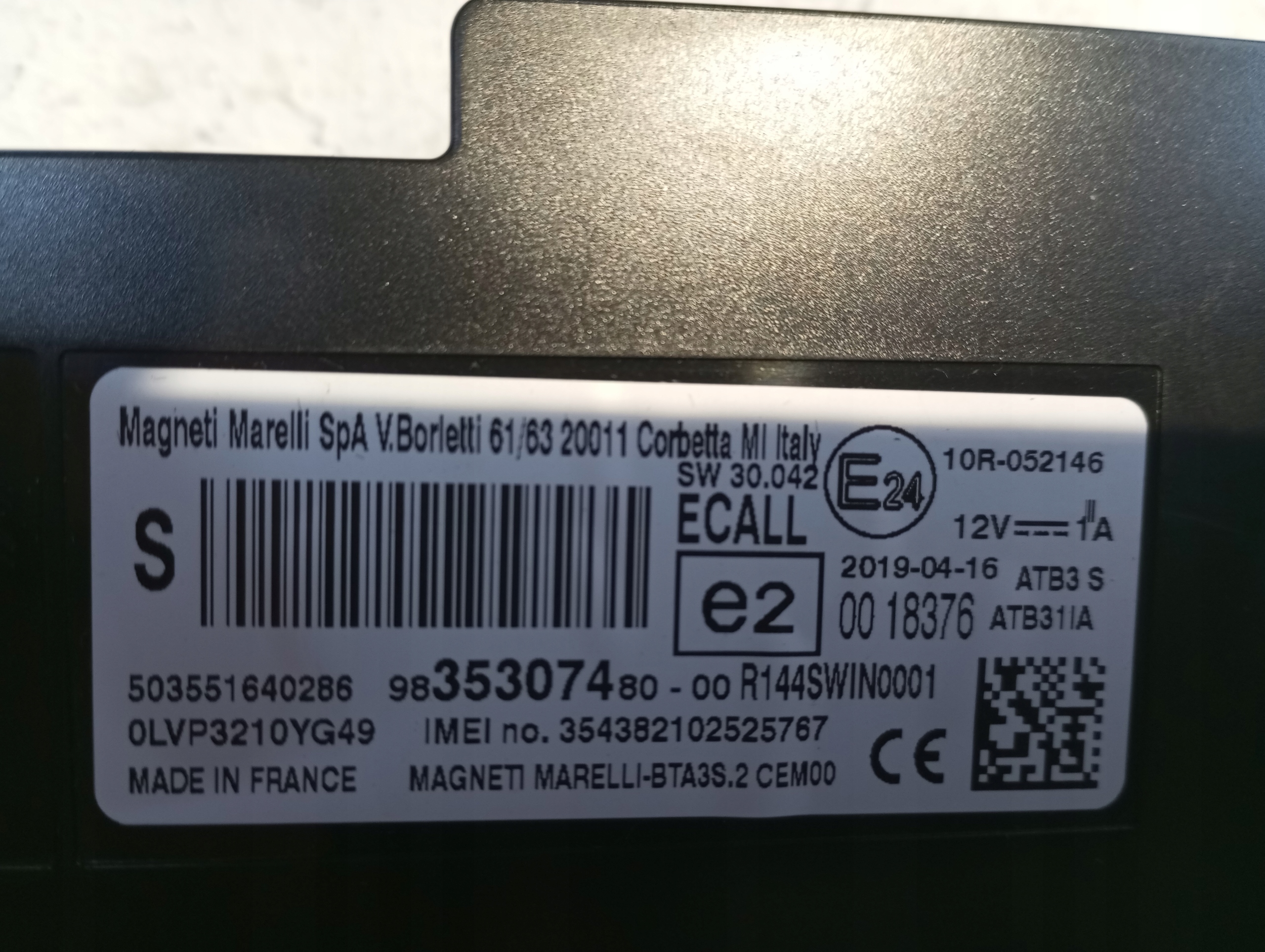 modulo Centralina CITROEN DS7 9835307480