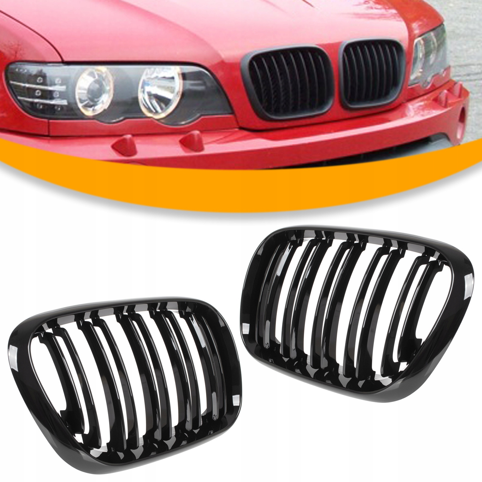 Atrapa Ledviny Gril Černý Lesk pro Bmw X5 E53 99-03 Před Liftem
