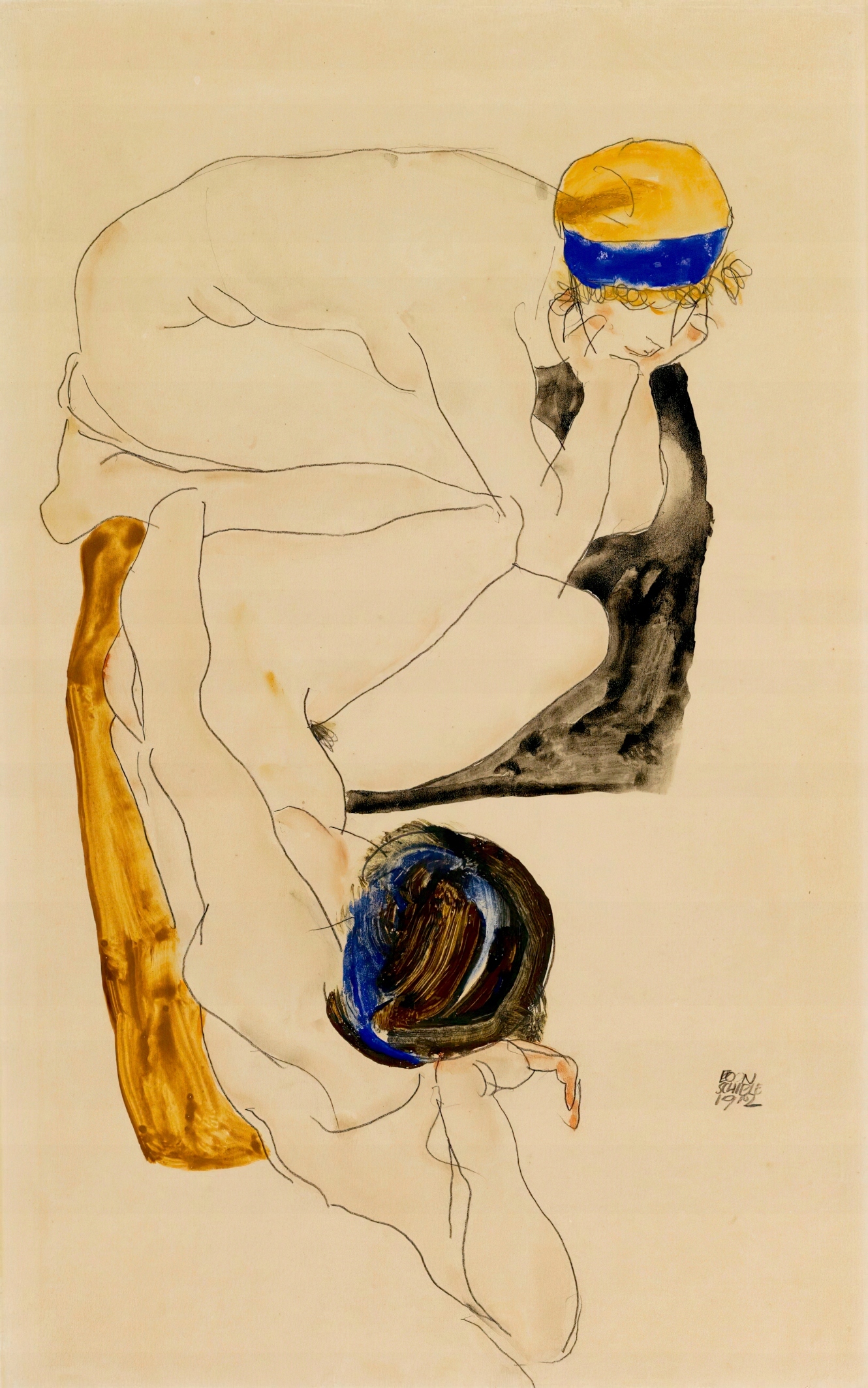 Egon Schiele Two Reclining Figures ( 1912) Plakat 70x50cm