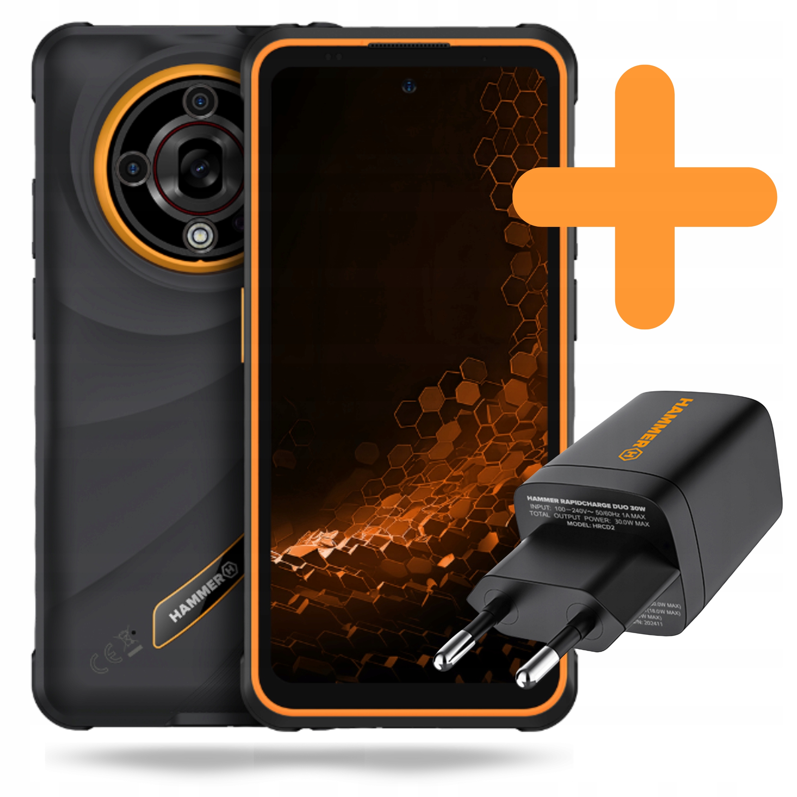 Smartfon Hammer Iron 6 5G 14/128GB Pancerny Wodoodporny Ładowarka Zestaw