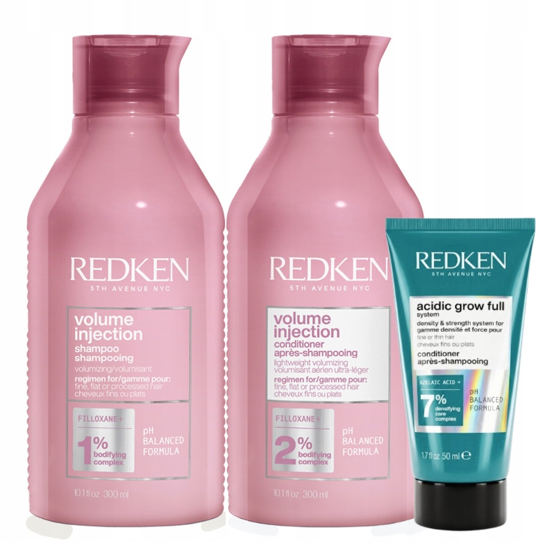 Redken Volume Injection Szampon do włosów, Odżywka dodająca objętości 300ml
