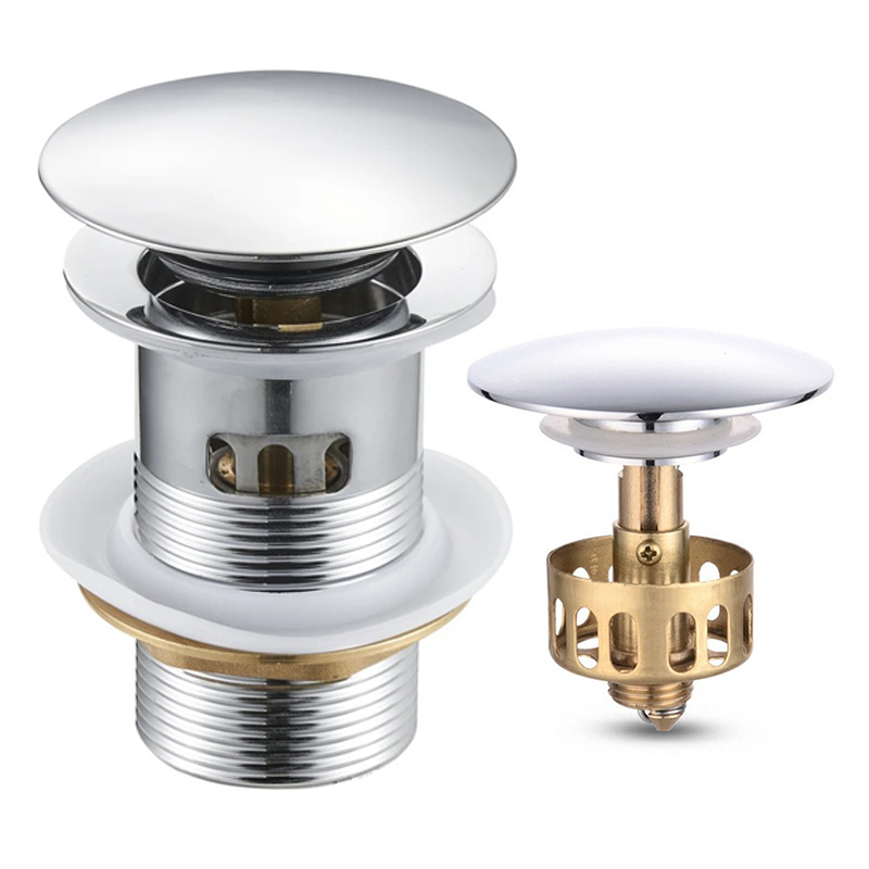 

Korek do umywalki Klik-klak z przelewem z sitkiem