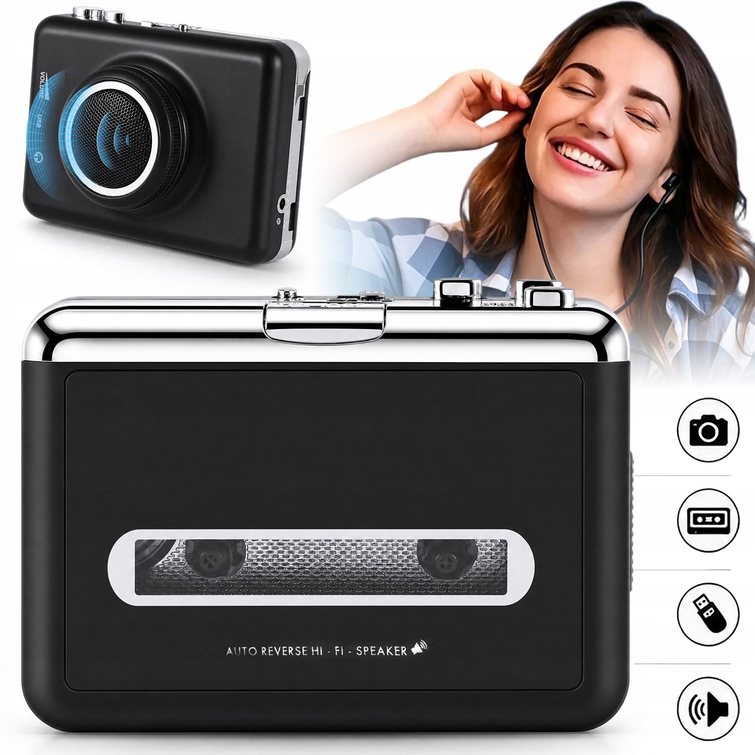 Konvertor Pásky Na MP3 Stereo Přenosný Kazetový Multifunkční Přehrávač